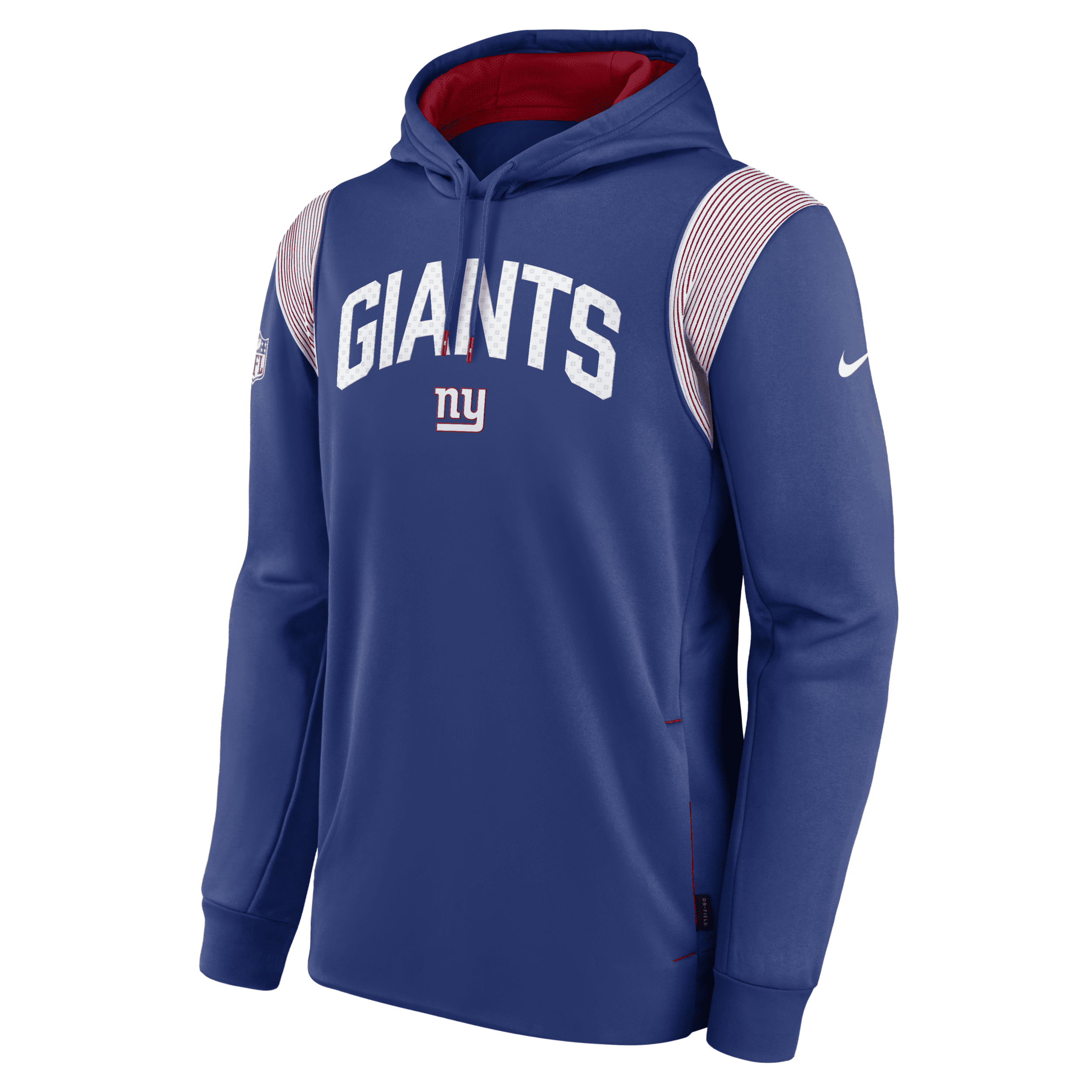 Shop Nike Men's  Therma Athletic Stack (nfl New York Giants) Pullover Hoodie In Blue