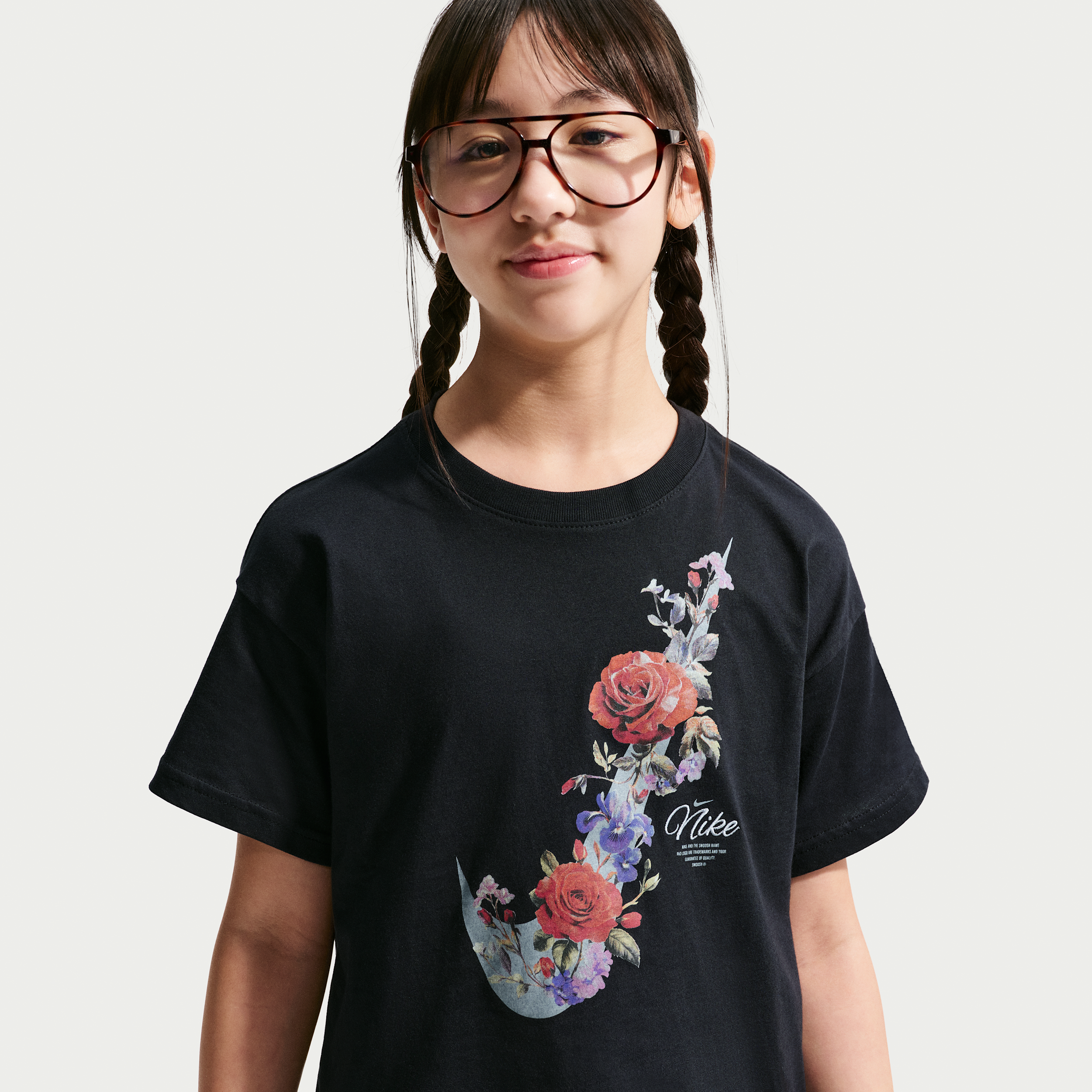 Nike Sportswear Big Kids' (Girls') T-Shirt in Black | IR4966-010