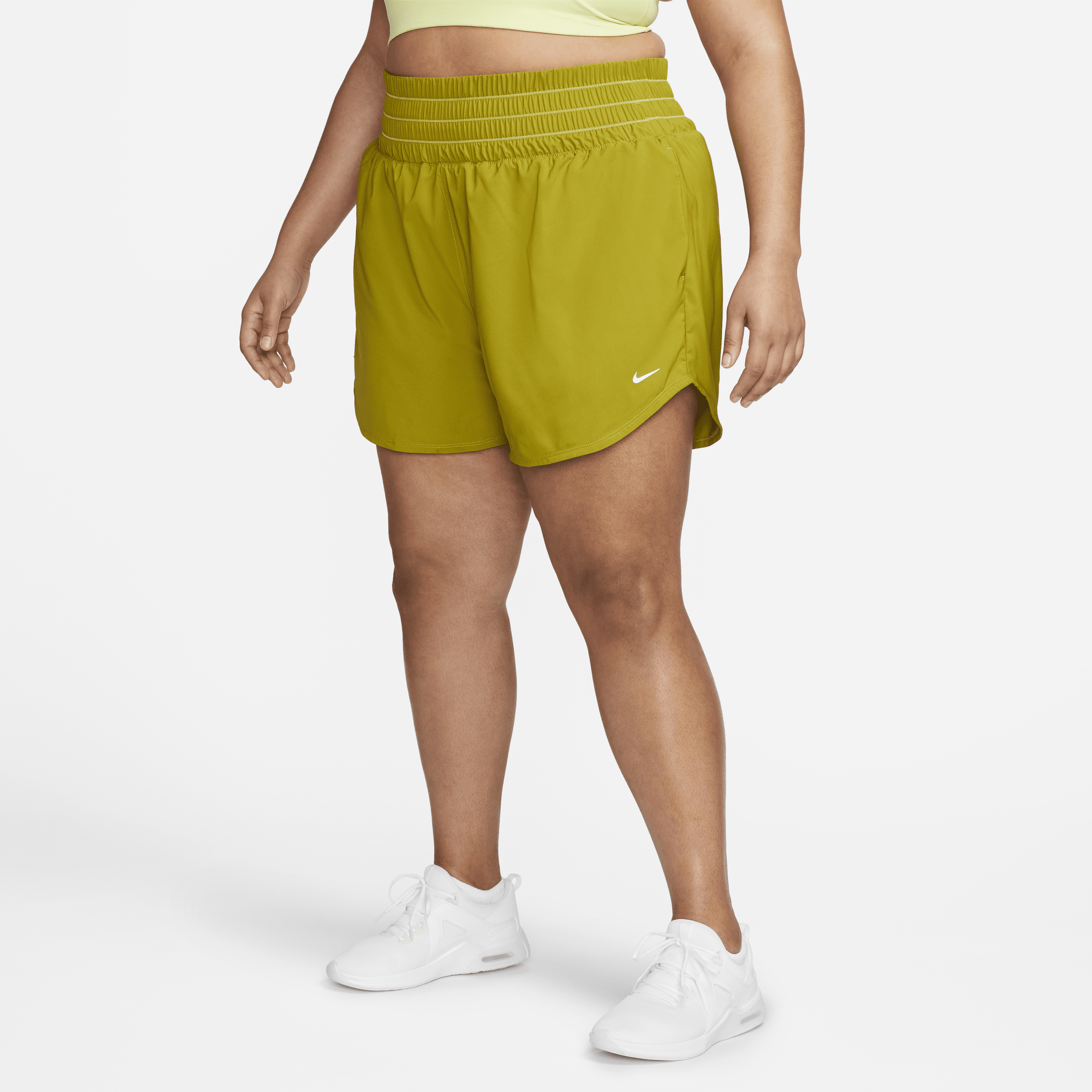 Nike Women's Dri-fit One Ultra High-waisted 3" Brief-lined Shorts (plus Size) In Green
