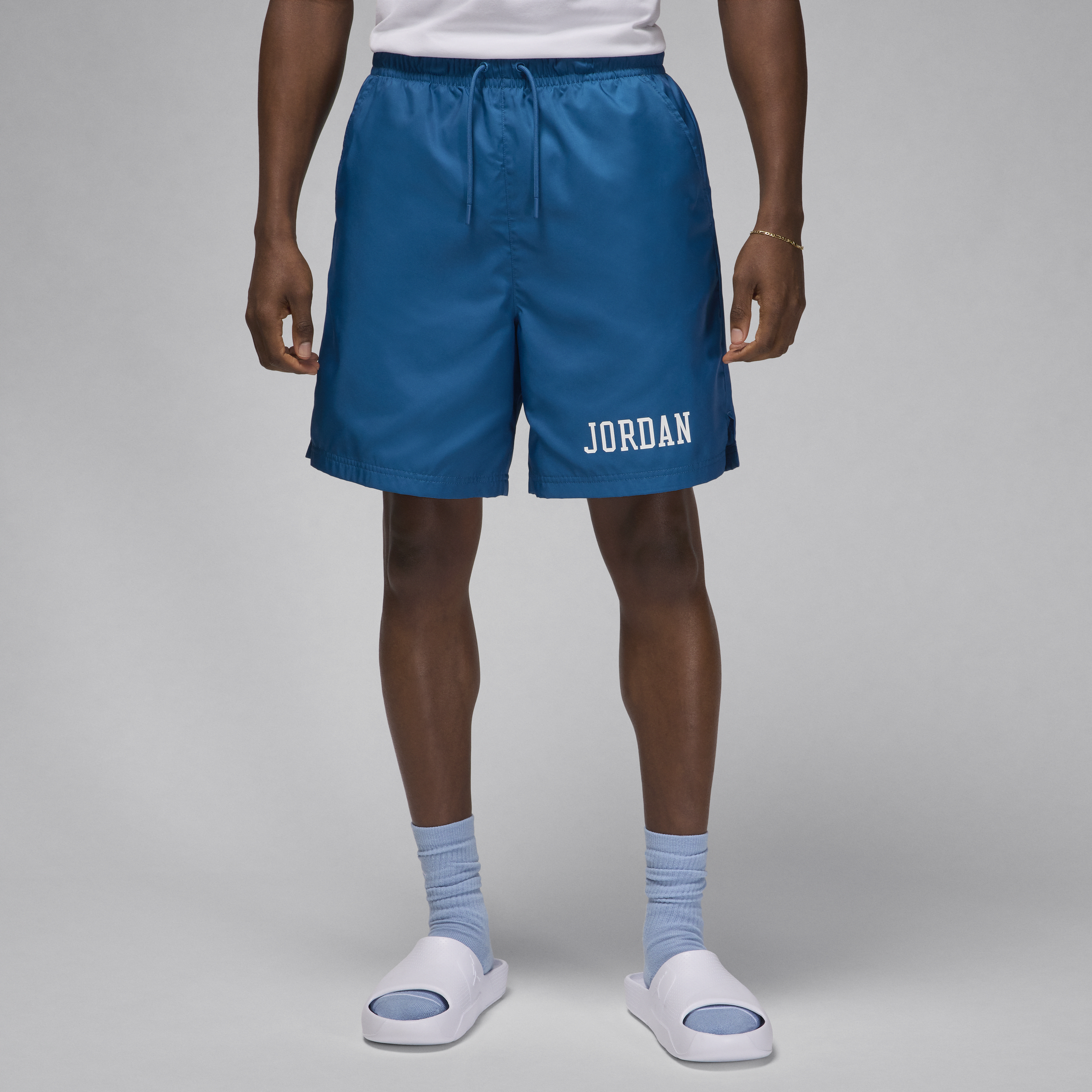 Shop Jordan Men's  Essentials Poolside Shorts In Blue
