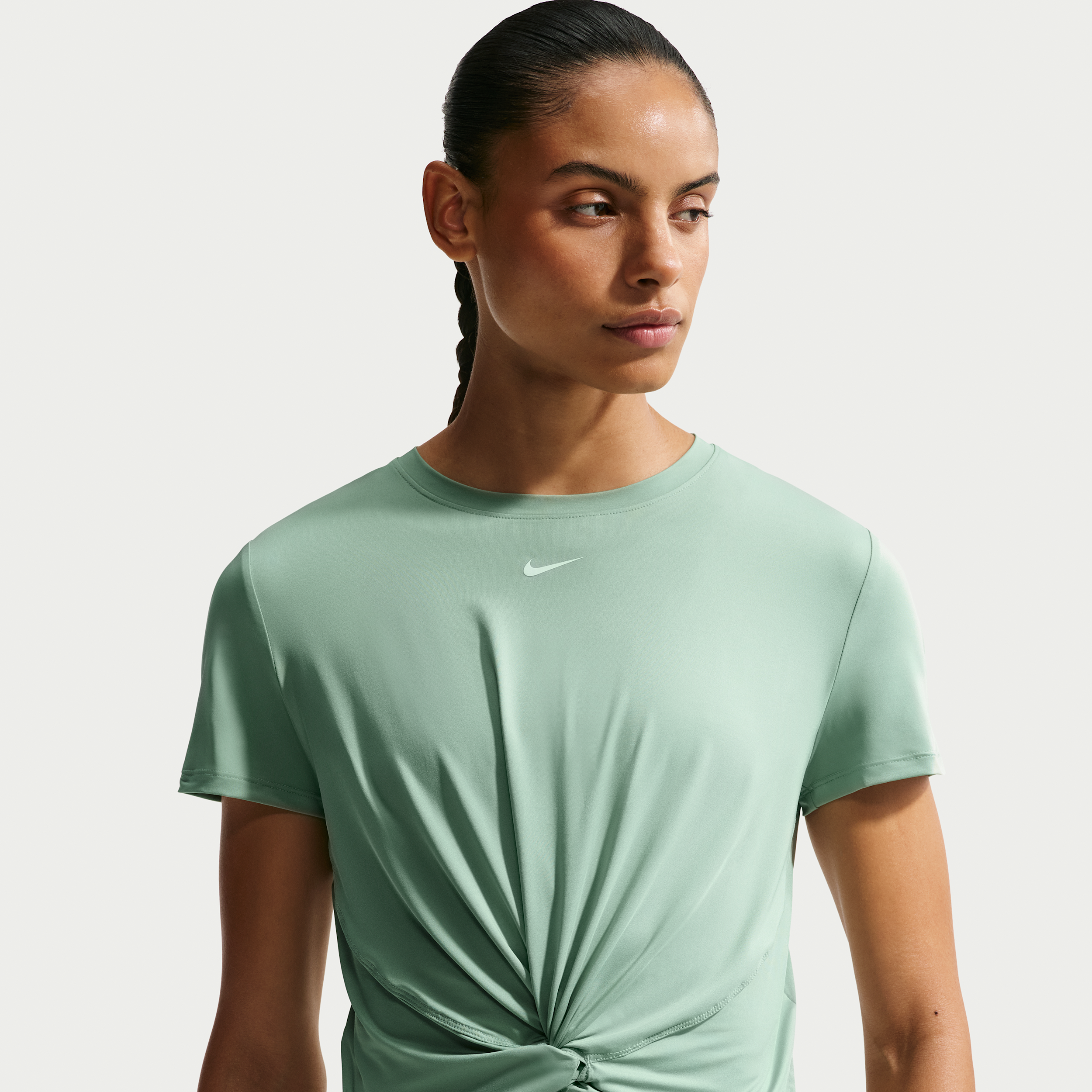 Nike Women's One Classic Twist Dri-FIT Short-Sleeve Top in Green | HJ1054-007