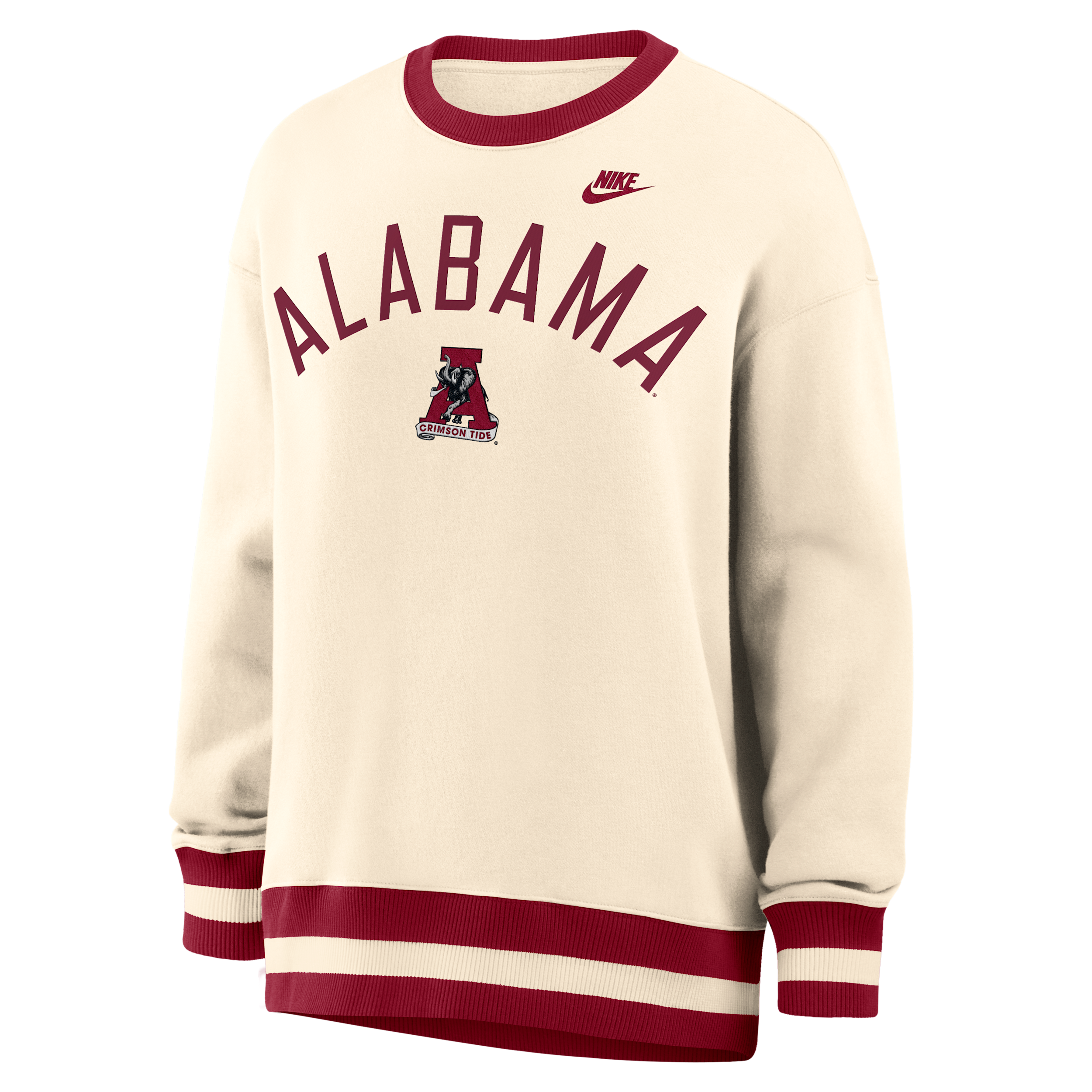 Alabama Legacy Nike Women's College Oversized Pullover Crew in Brown | 040H0ID3ABV-526