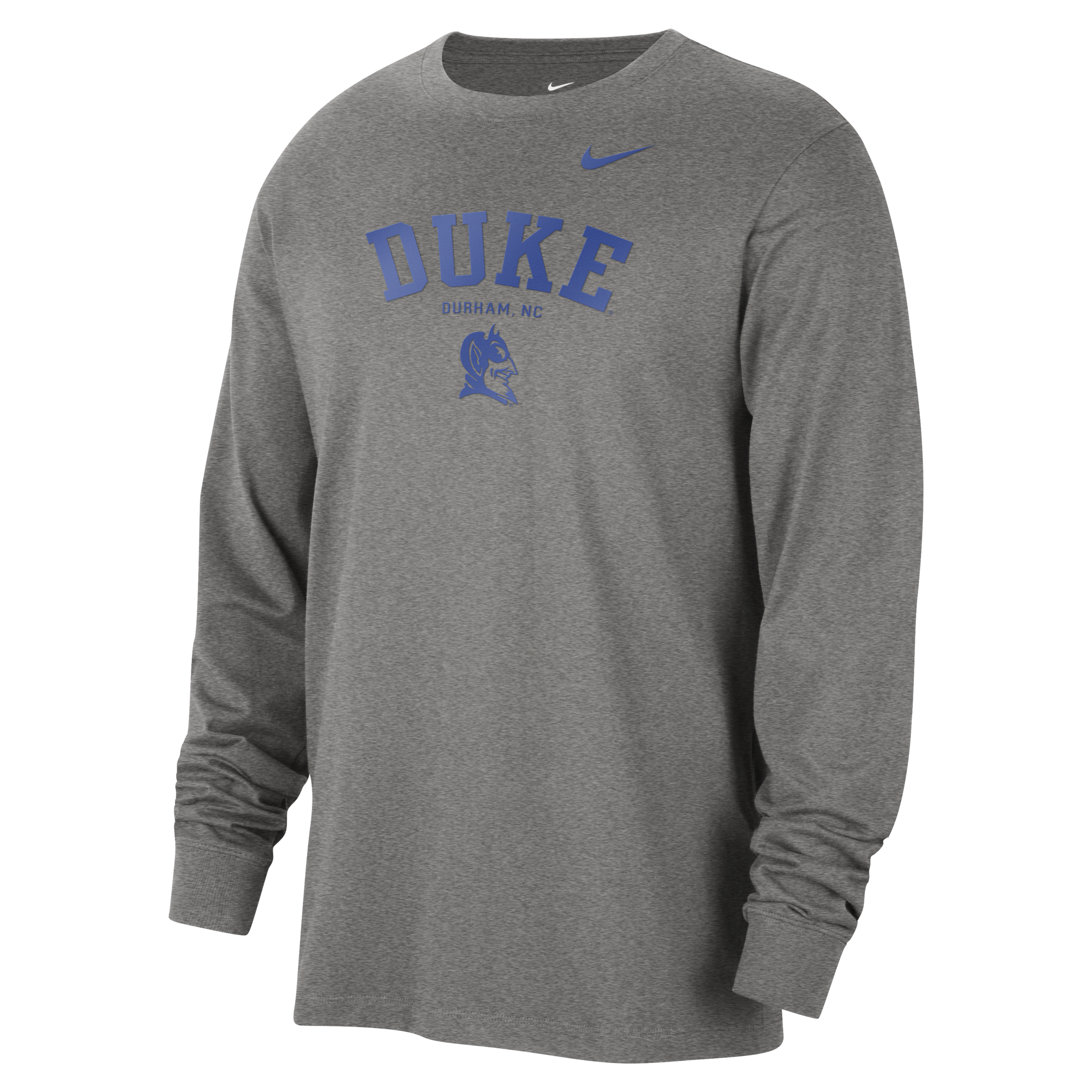 Nike Duke  Men's College Crew-neck Long-sleeve T-shirt In Grey