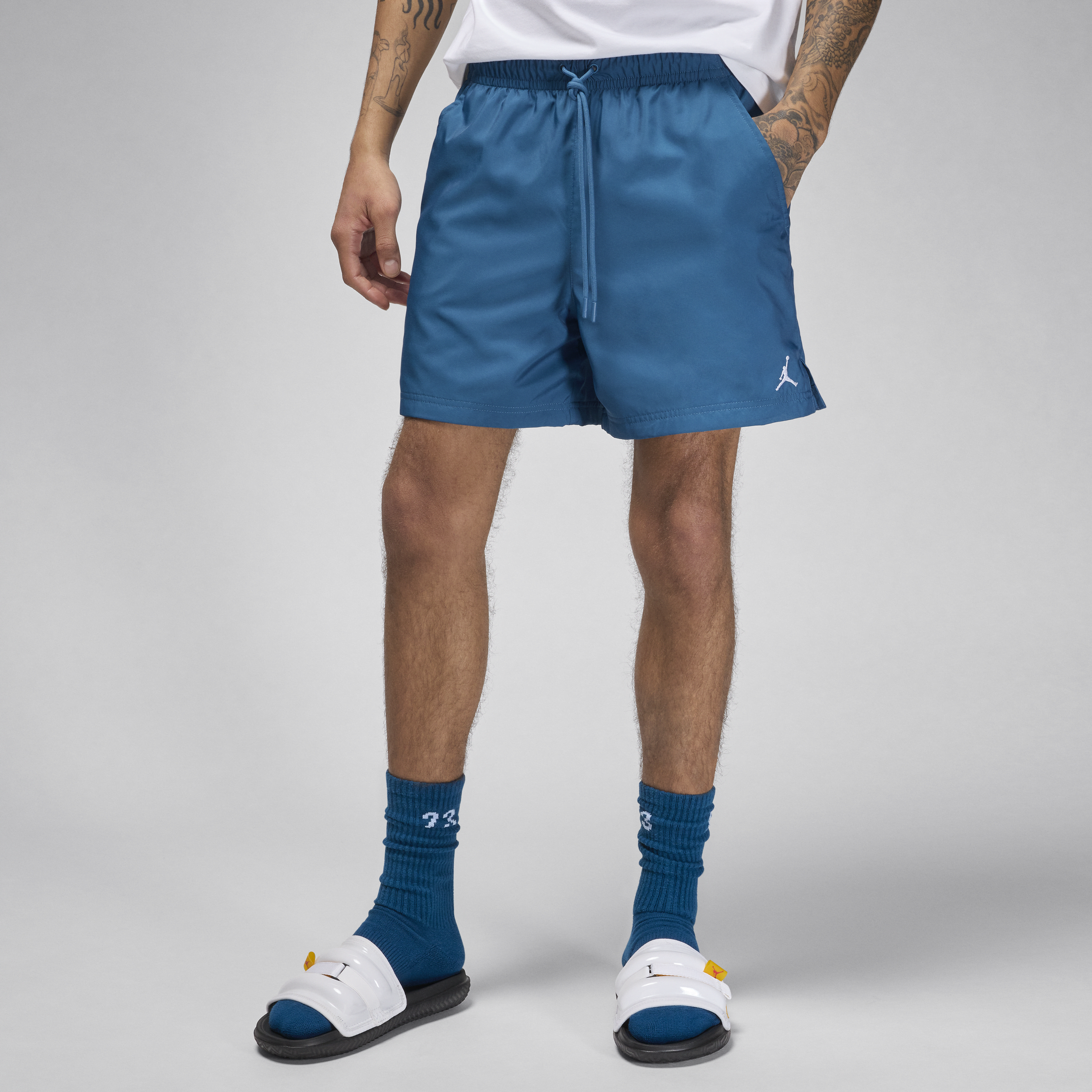 Shop Jordan Men's  Essentials 5" Poolside Shorts In Blue