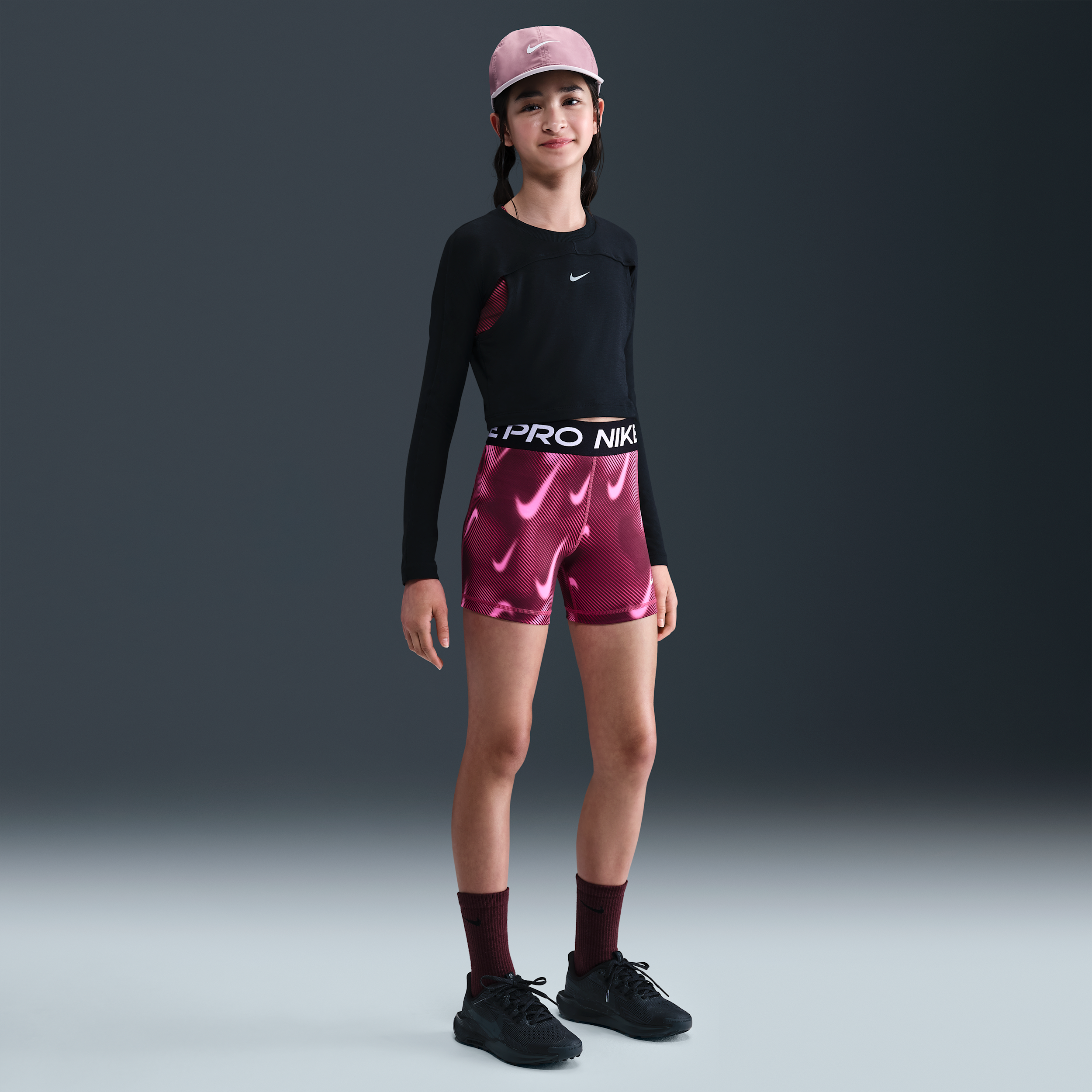 Nike Pro Big Kids' (Girls') Dri-FIT 3" Shorts in Purple | HQ9307-634