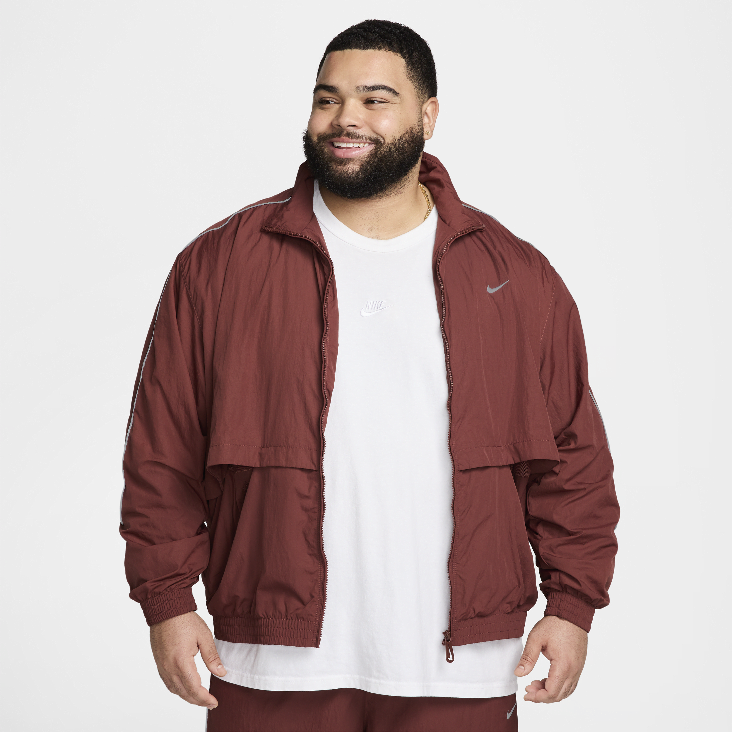 Nike Men's Sportswear Solo Swoosh Woven Track Jacket In Brown