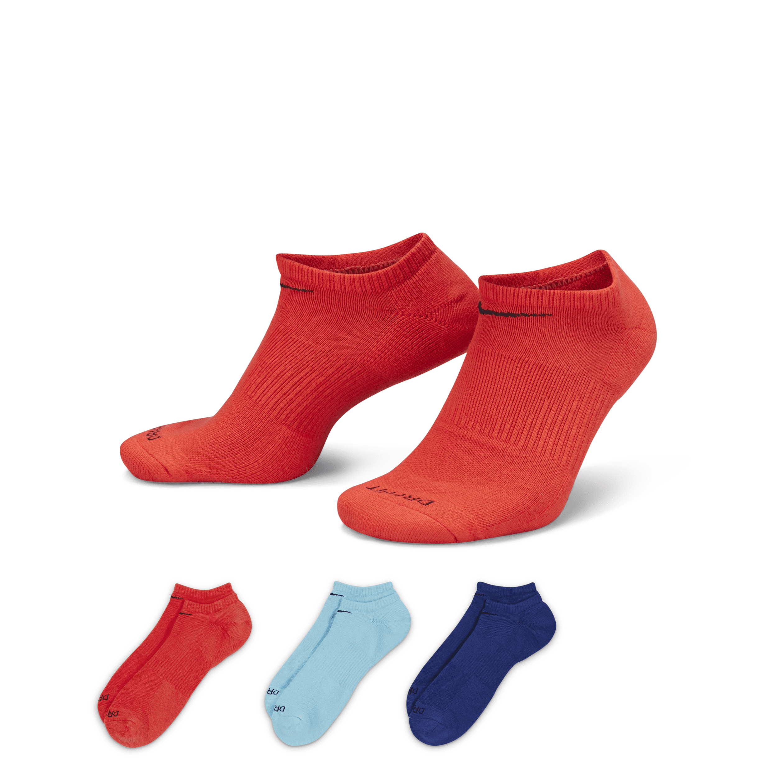 Nike Unisex Everyday Plus Cushion Training No-show Socks (3 Pairs) In Multicolor