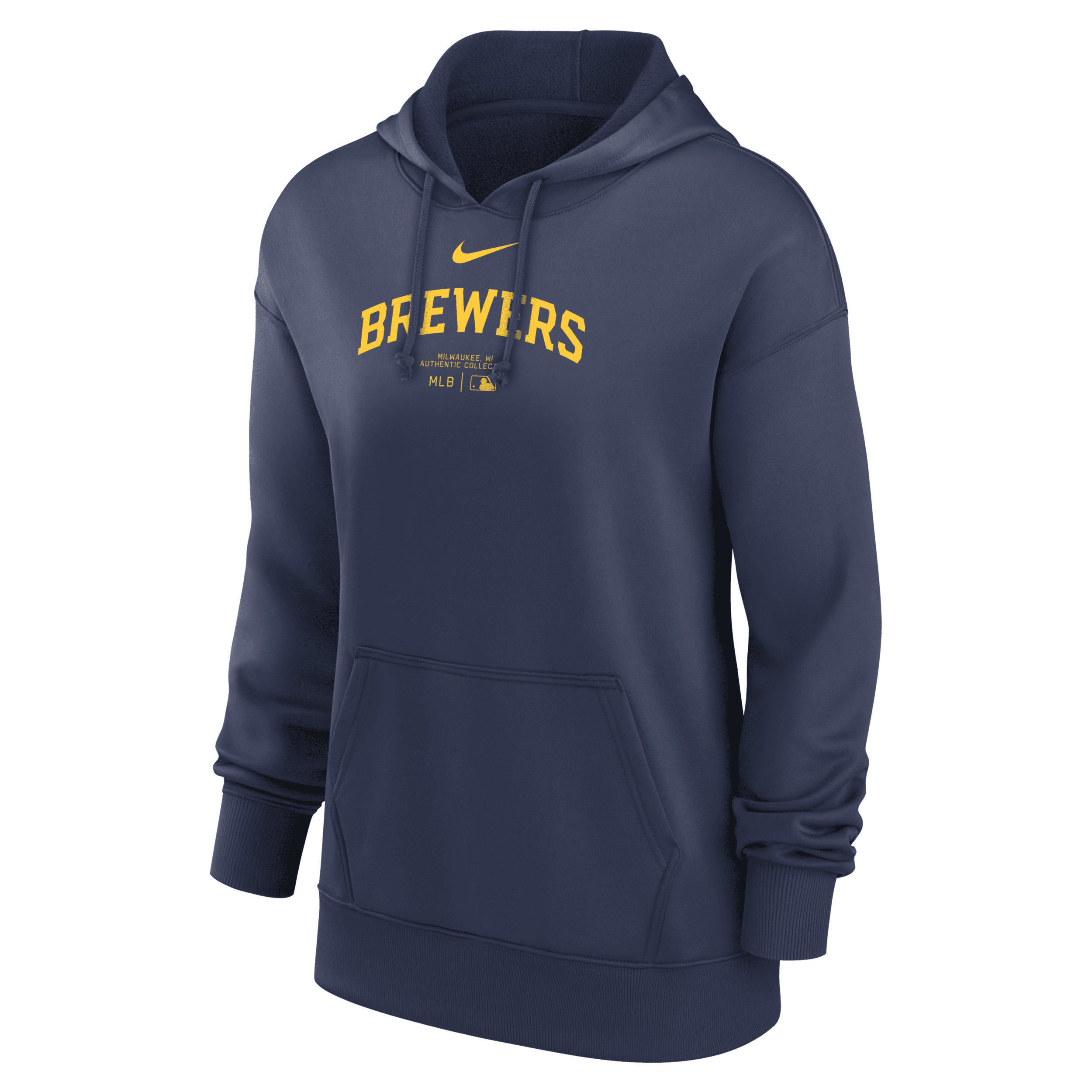 Nike Milwaukee Brewers Authentic Collection Practice  Women's Dri-fit Mlb Pullover Hoodie In Blue