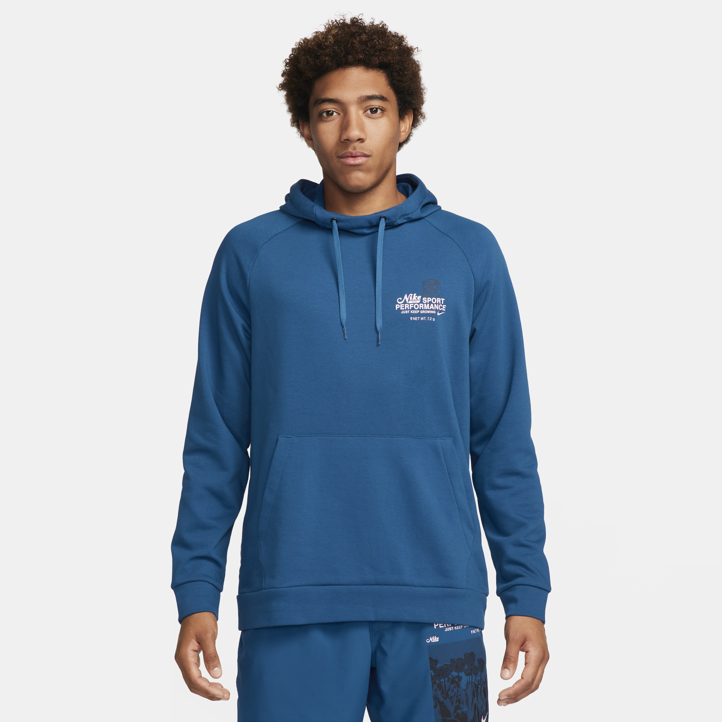 Nike Men's Dri-fit Hooded Fitness Pullover In Blue