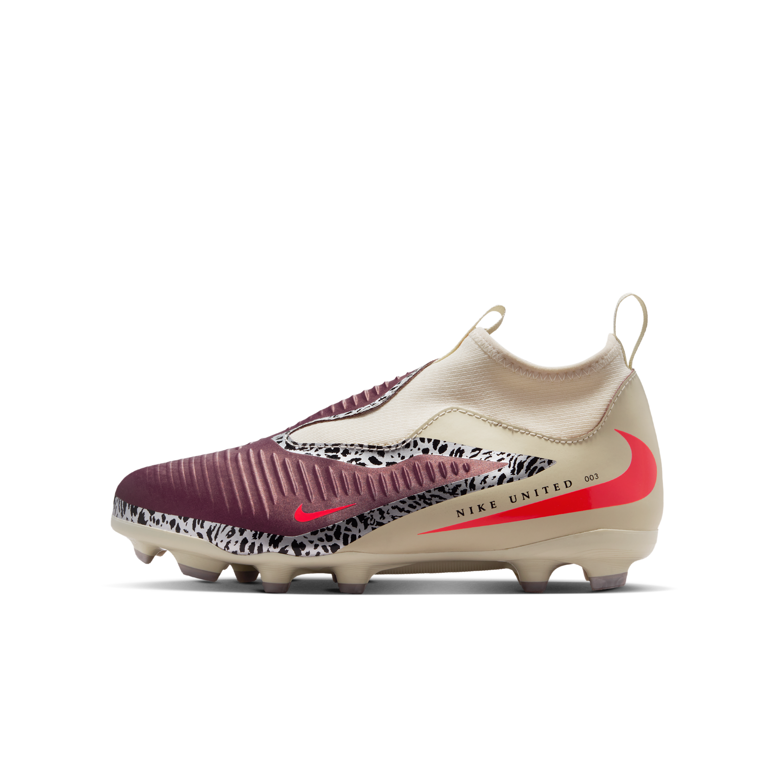 Nike United Jr. Phantom 6 High Academy Big Kids' Multi-Ground Soccer Cleats in Red | IO8481-661