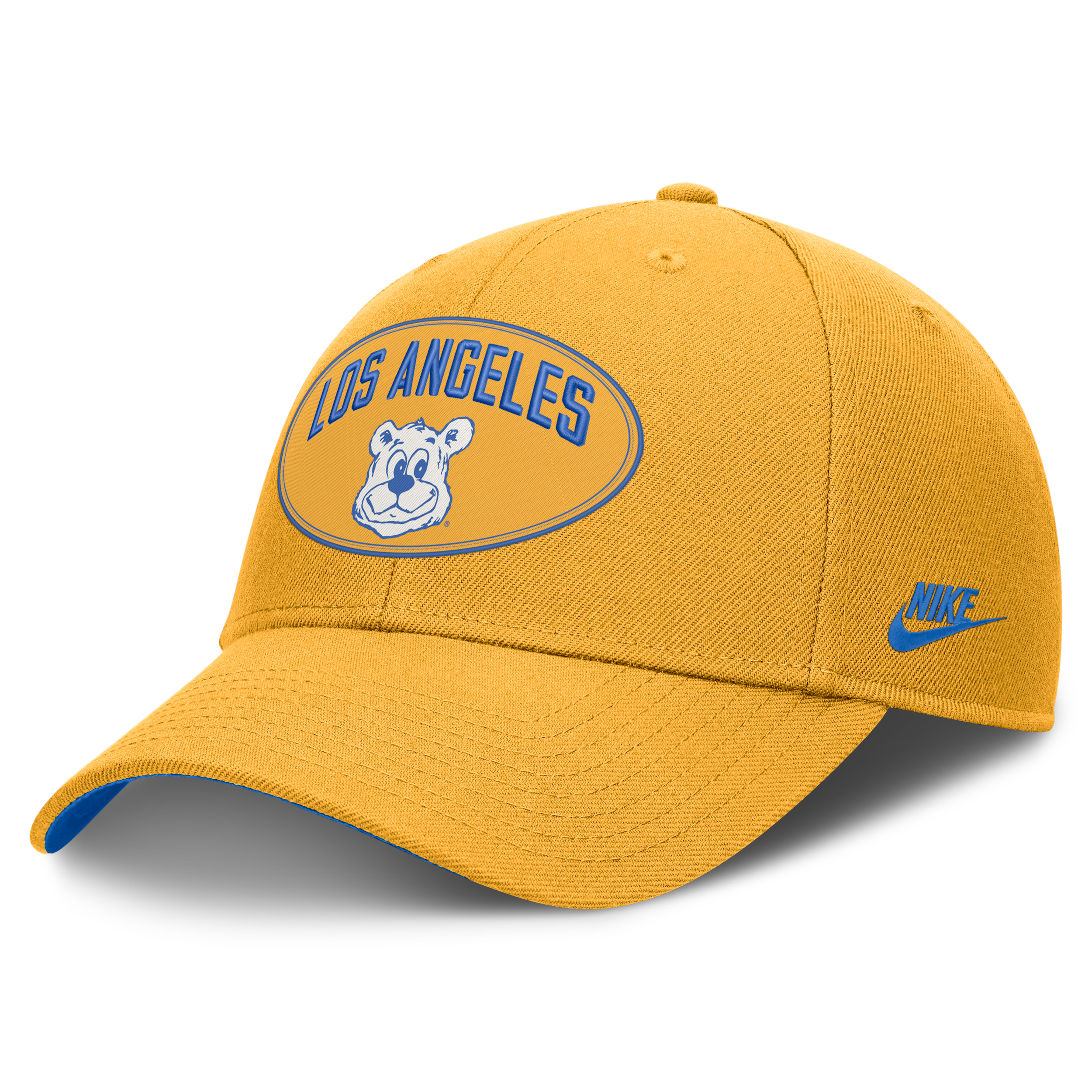 UCLA Legacy Letter & Location Rise Nike Unisex Dri-FIT College A-Frame Adjustable Hat in Yellow | NC230DLIUCV-8TP