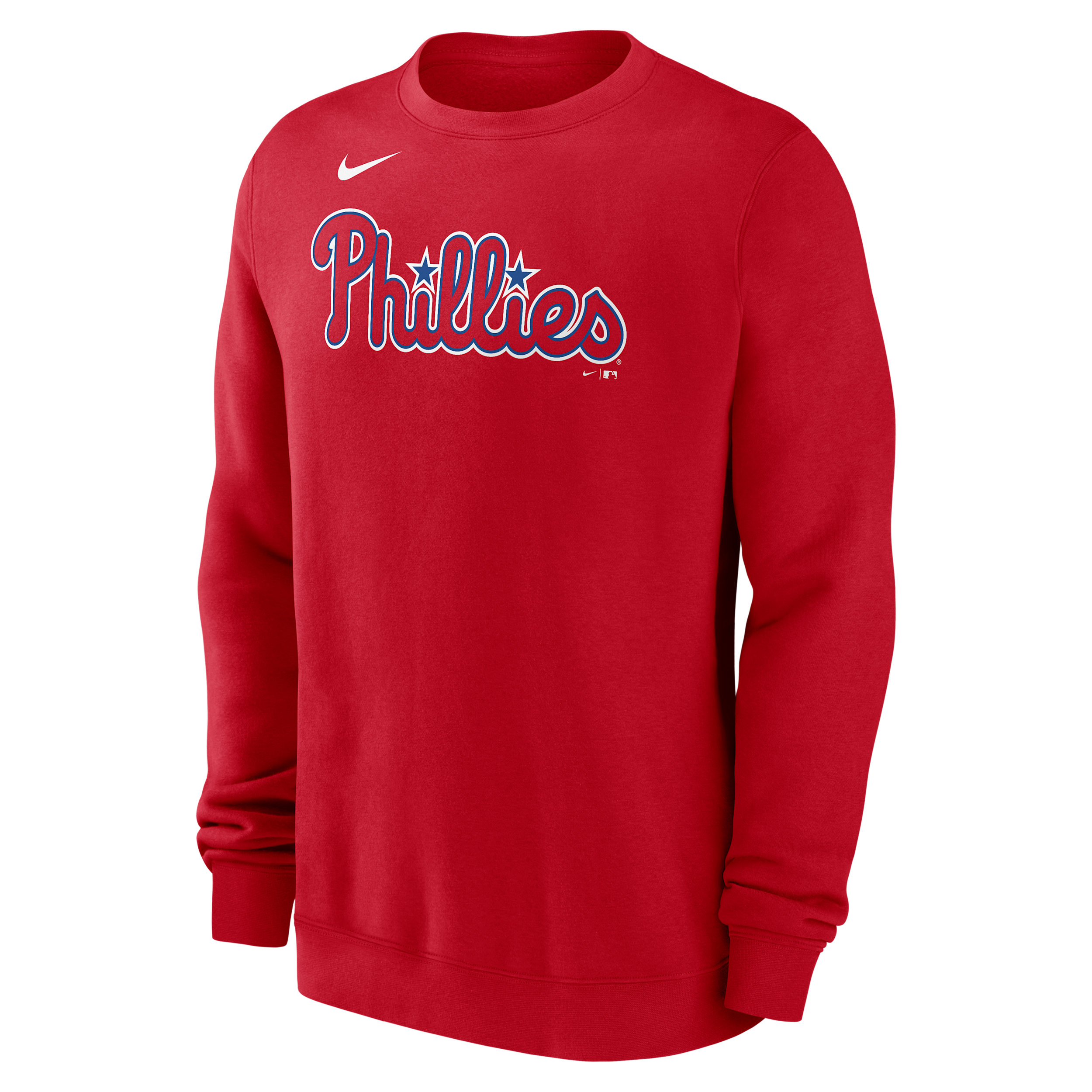 Philadelphia Phillies Wordmark Nike Men's MLB Pullover Crew in Red | NKPV62QPP-M4Z