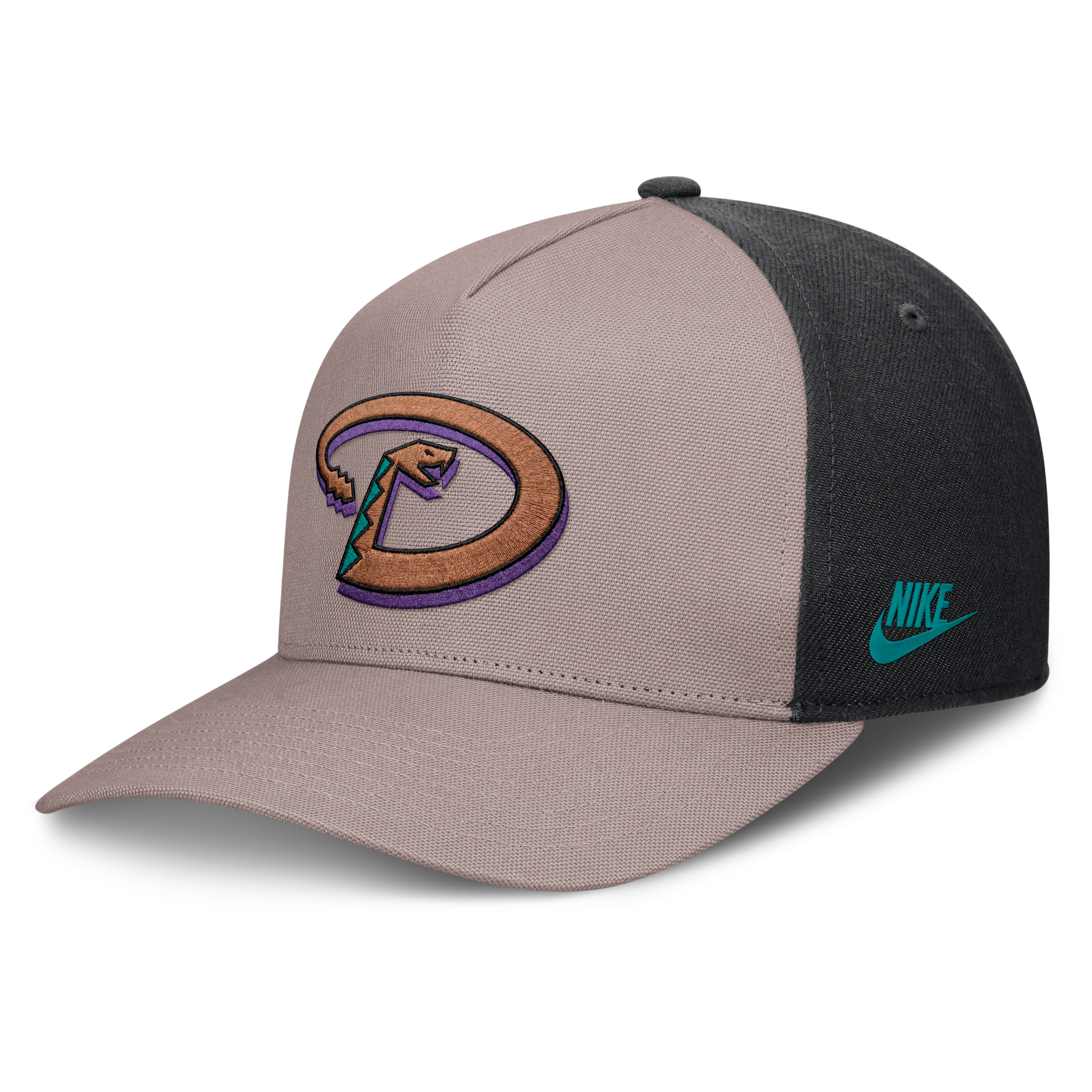 Arizona Diamondbacks Cooperstown Rise Nike Men's MLB A-Frame Adjustable Hat in Brown | NB1A0KJ7DIA-LCD