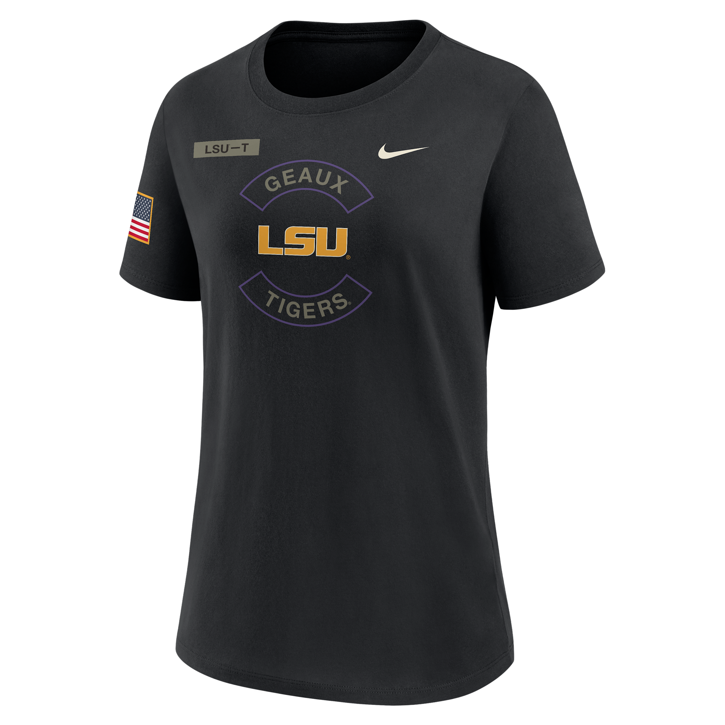 Nike Lsu Military Appreciation  Women's Dri-fit College T-shirt In Black
