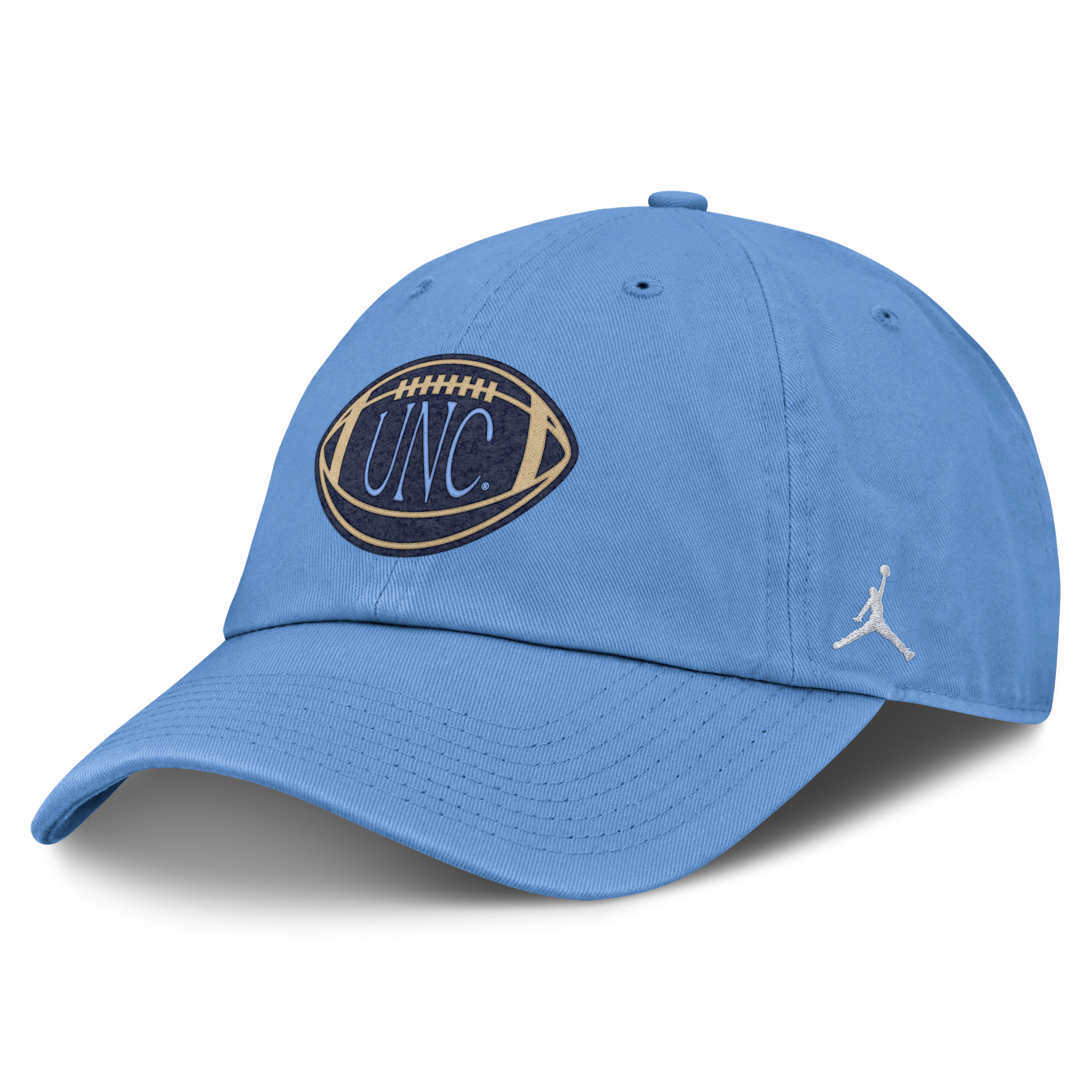 Men's North Carolina Campus Prep Football Club Jordan Brand College Adjustable Hat in Blue | JC014EYNCN-PVK