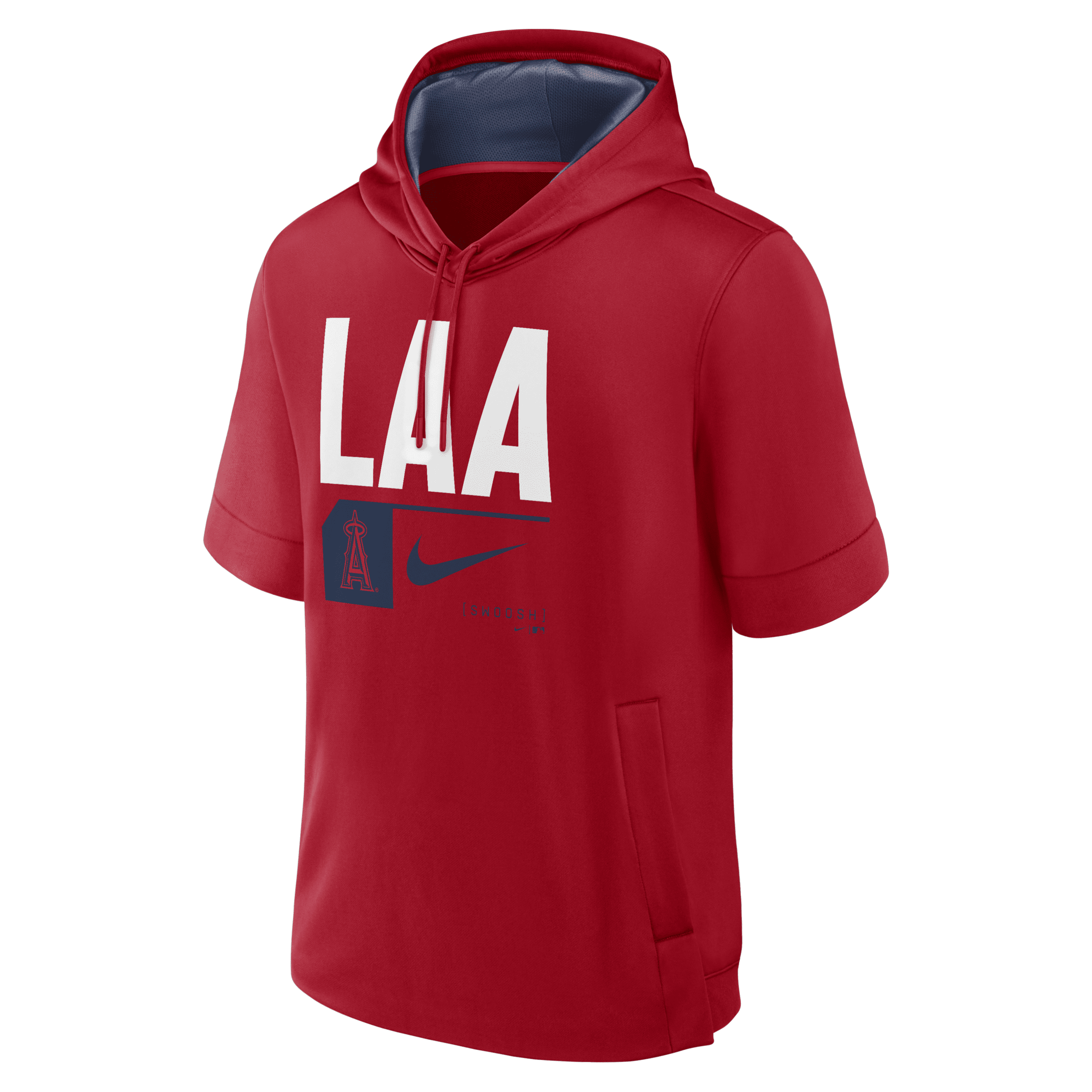 Shop Nike Los Angeles Angels Tri Code Lockup  Men's Mlb Short-sleeve Pullover Hoodie In Red