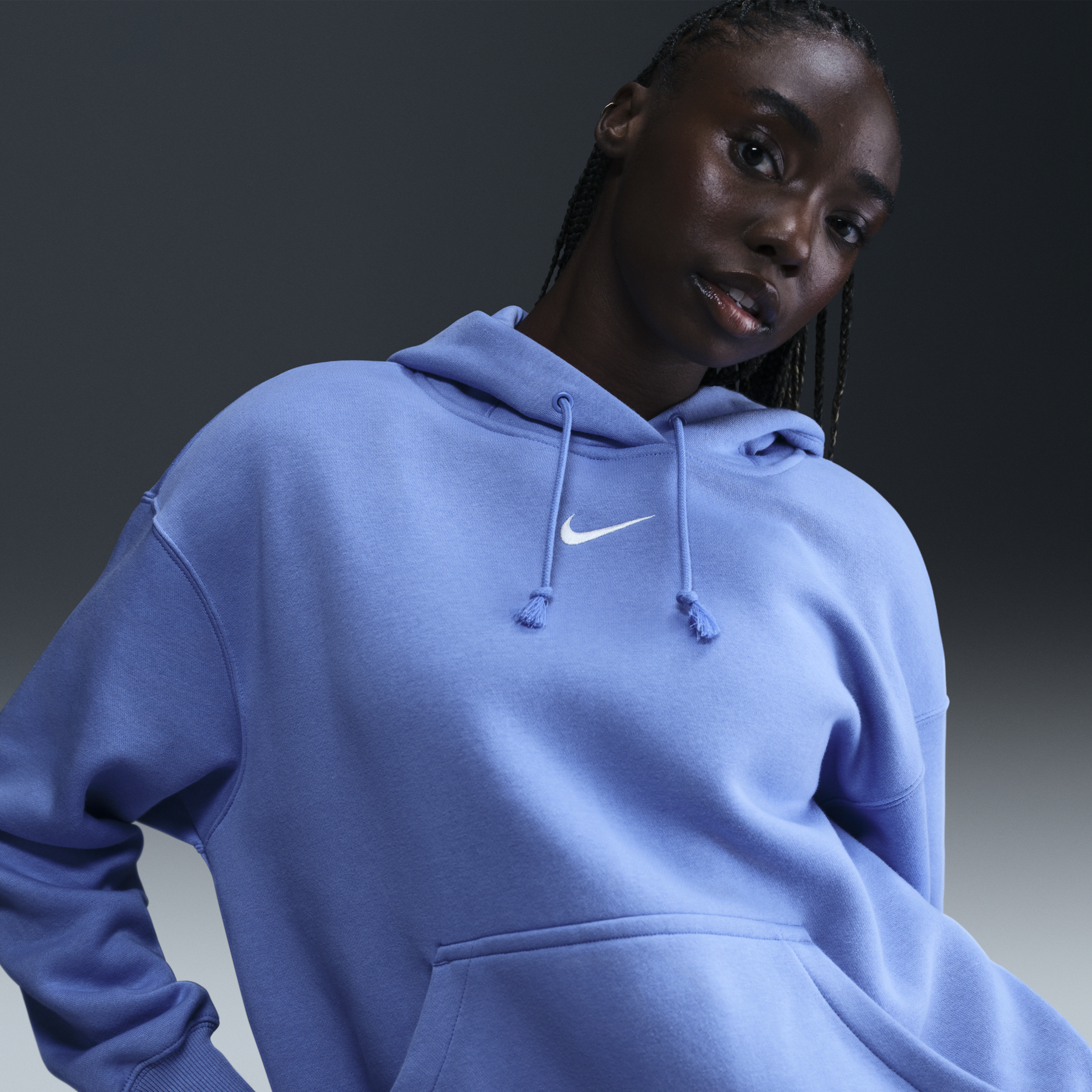 Nike Women's Sportswear Phoenix Fleece Oversized Pullover Hoodie In Blue