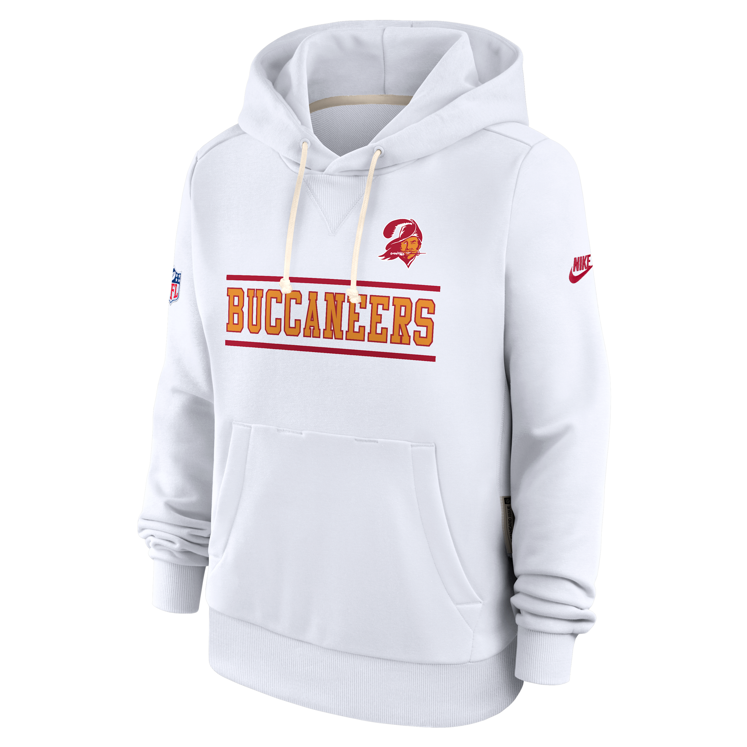 Tampa Bay Buccaneers Sideline Standard Issue Alt Nike Women's Dri-FIT NFL Pullover Hoodie in White | 03C310AQ8B-PT1