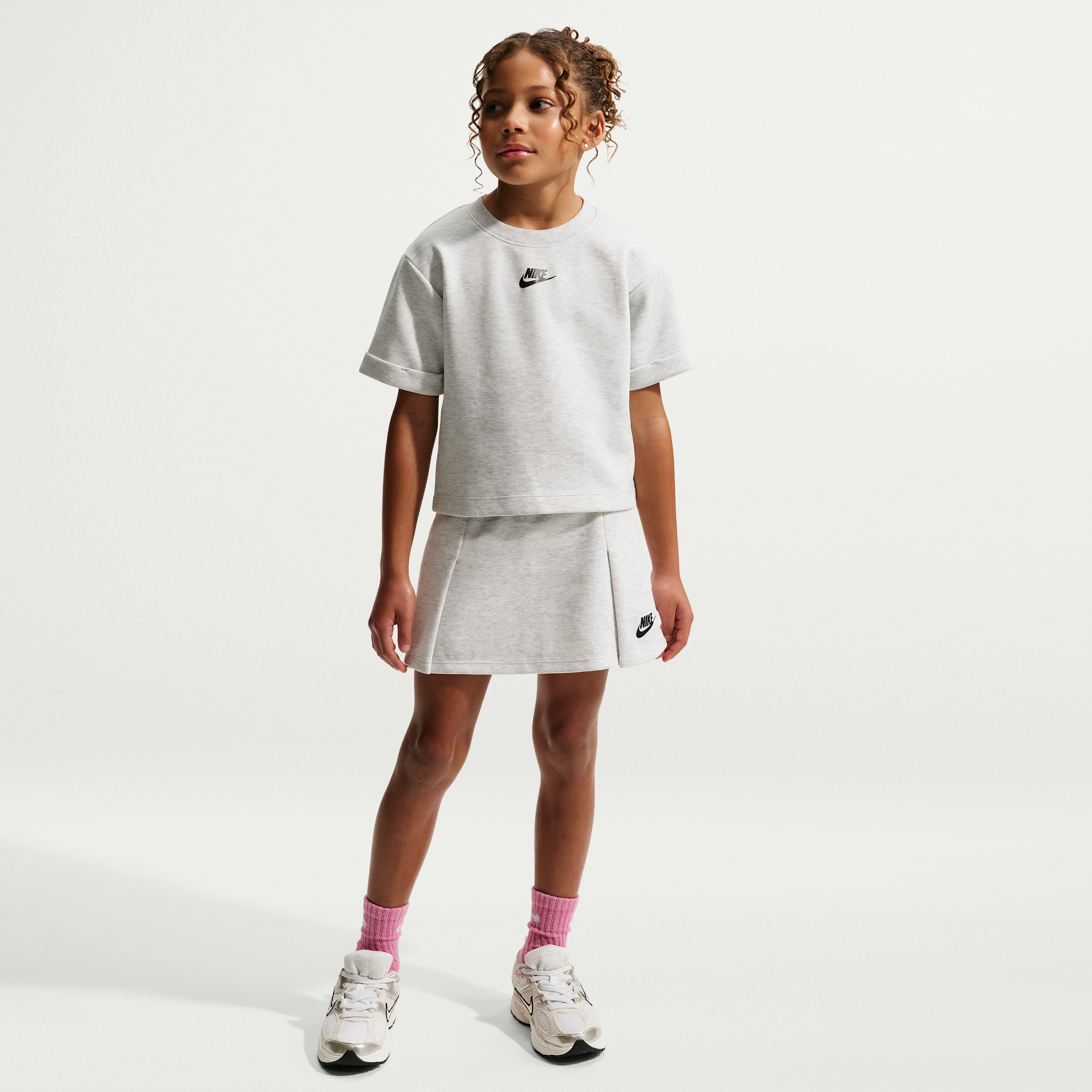 Girls Preschool Nike Tech Fleece Skirt Set - Girls' Preschool Gray/Black Size 4