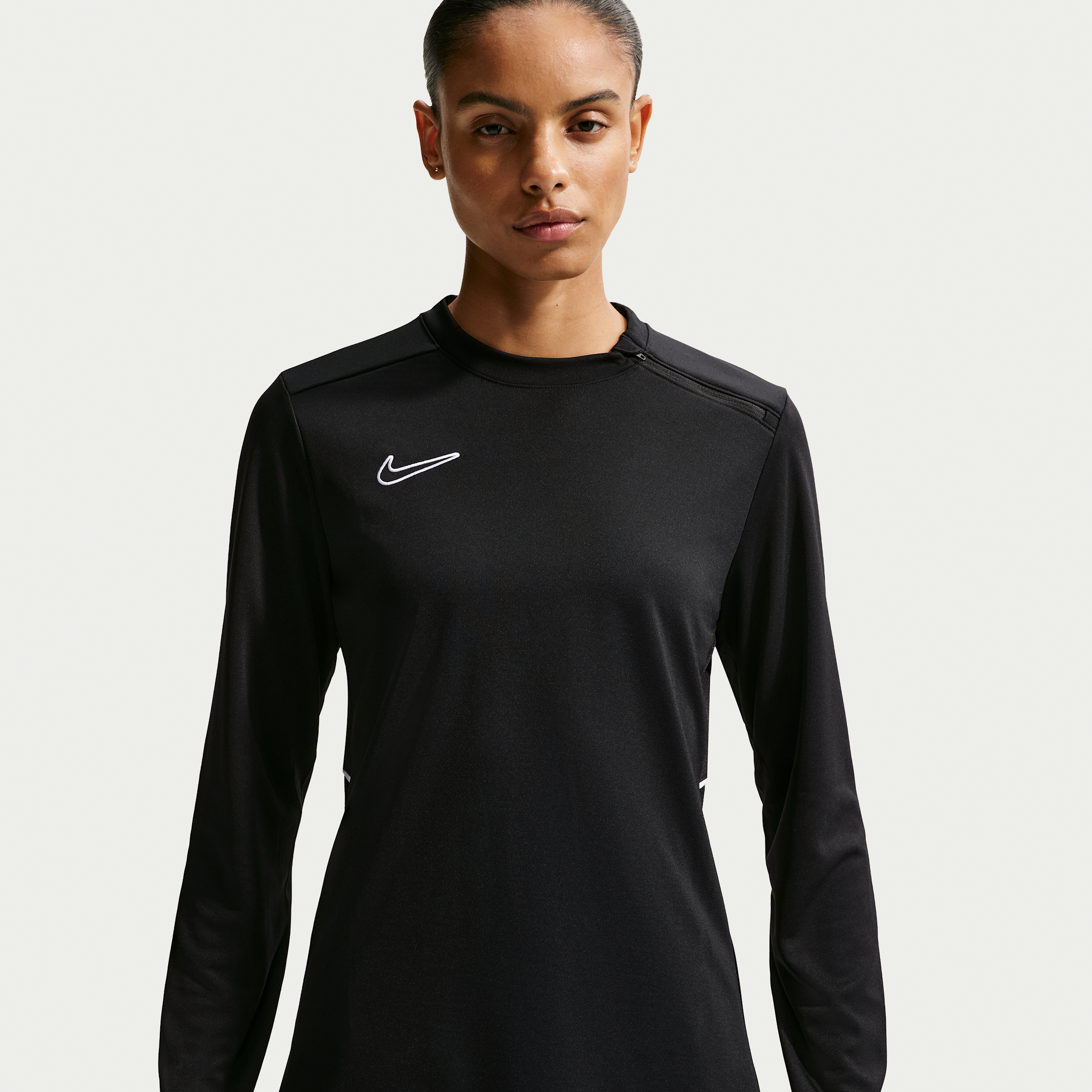 Nike Women's Academy Dri-FIT Crew-Neck Long-Sleeve Soccer Top in Black | HM0744-010