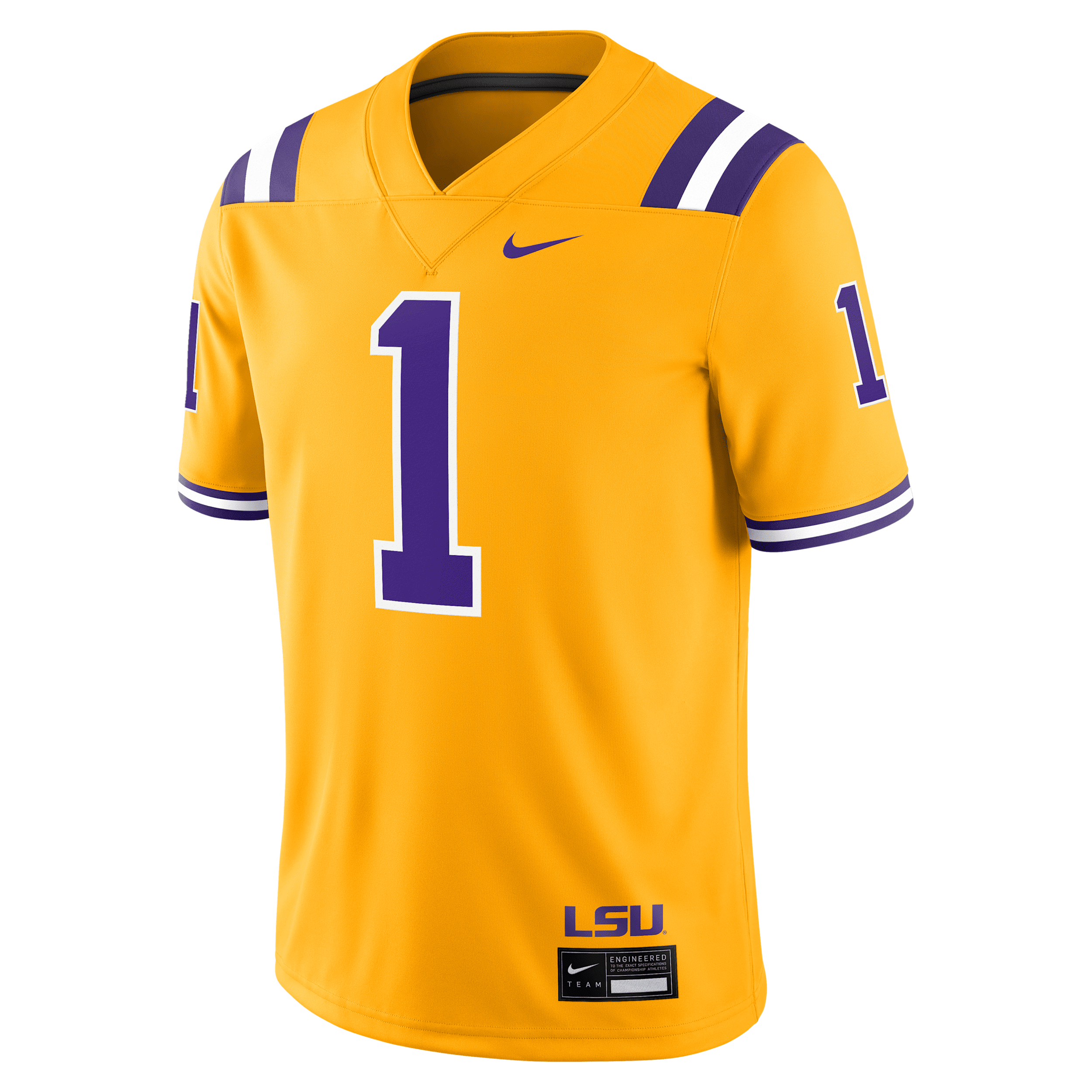 Nike Men's LSU Tigers #1 Gold Dri-FIT Replica Alternate Football Game Jersey, Medium, Yellow