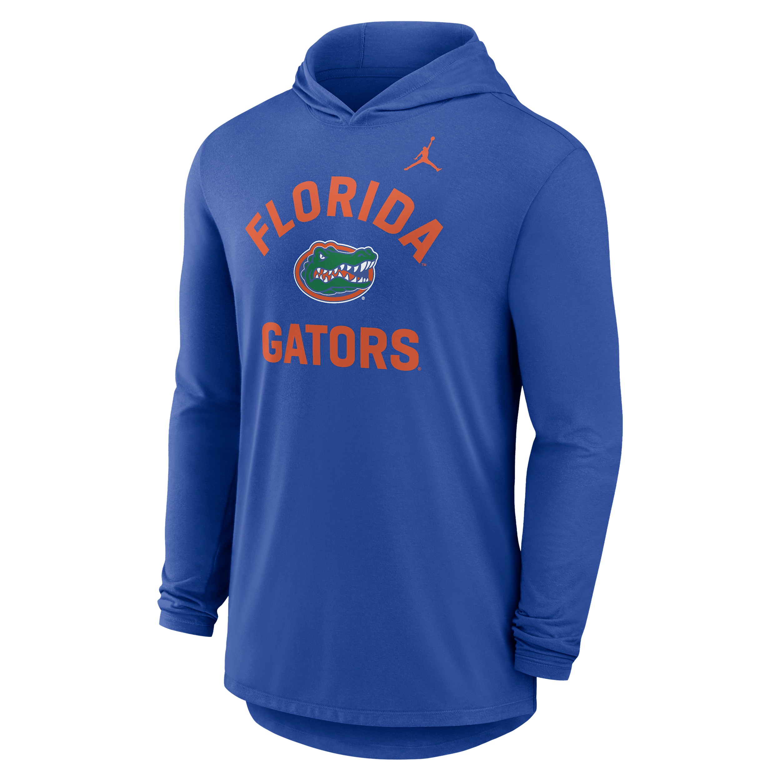 Men's Florida Primetime Arch Jordan Brand Dri-FIT College Long-Sleeve Hooded T-Shirt in Blue | 0JNB4EVUFN-UKL
