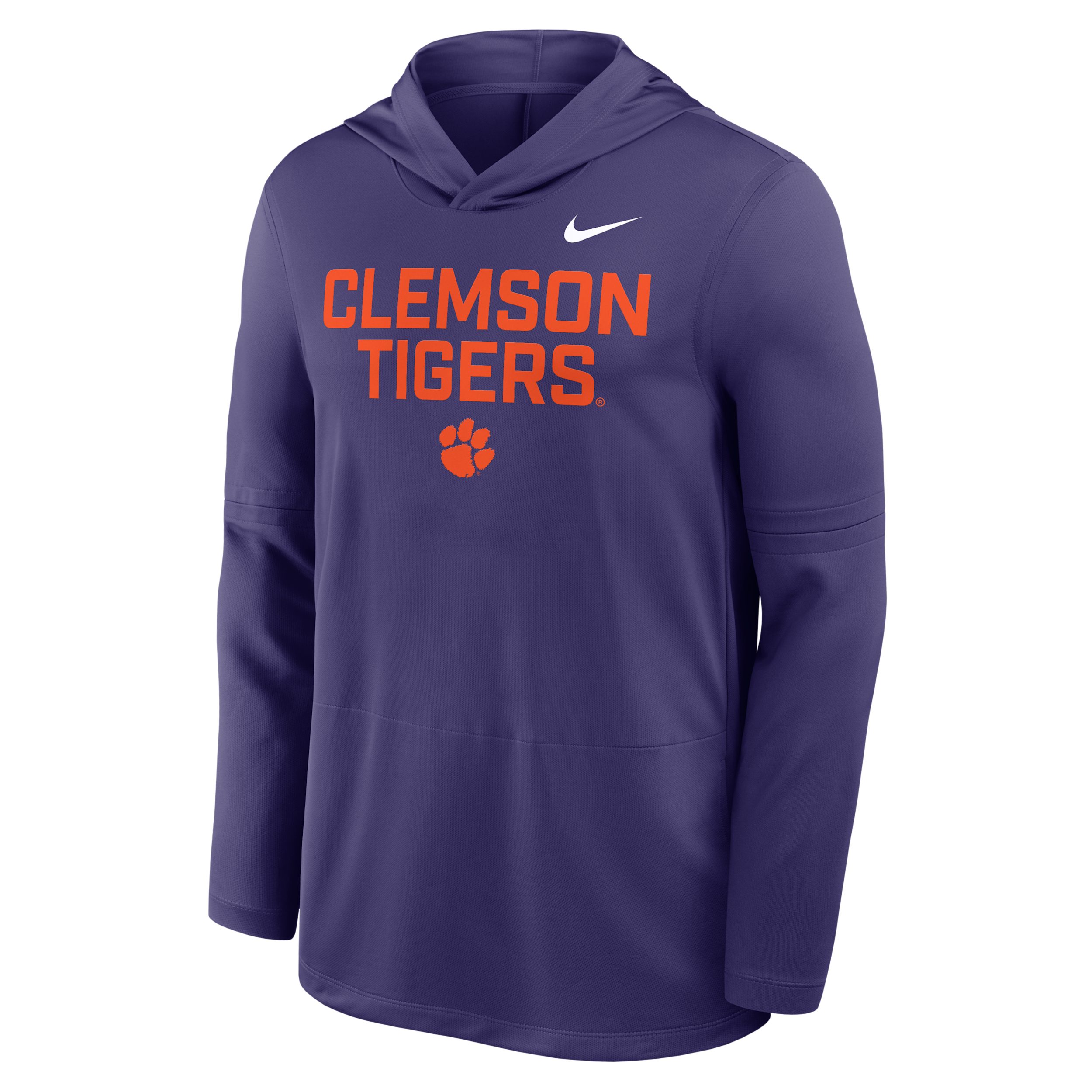 Nike Men's Purple Clemson Tigers 2025 Sideline Performance Long Sleeve Hoodie T-Shirt - Purple