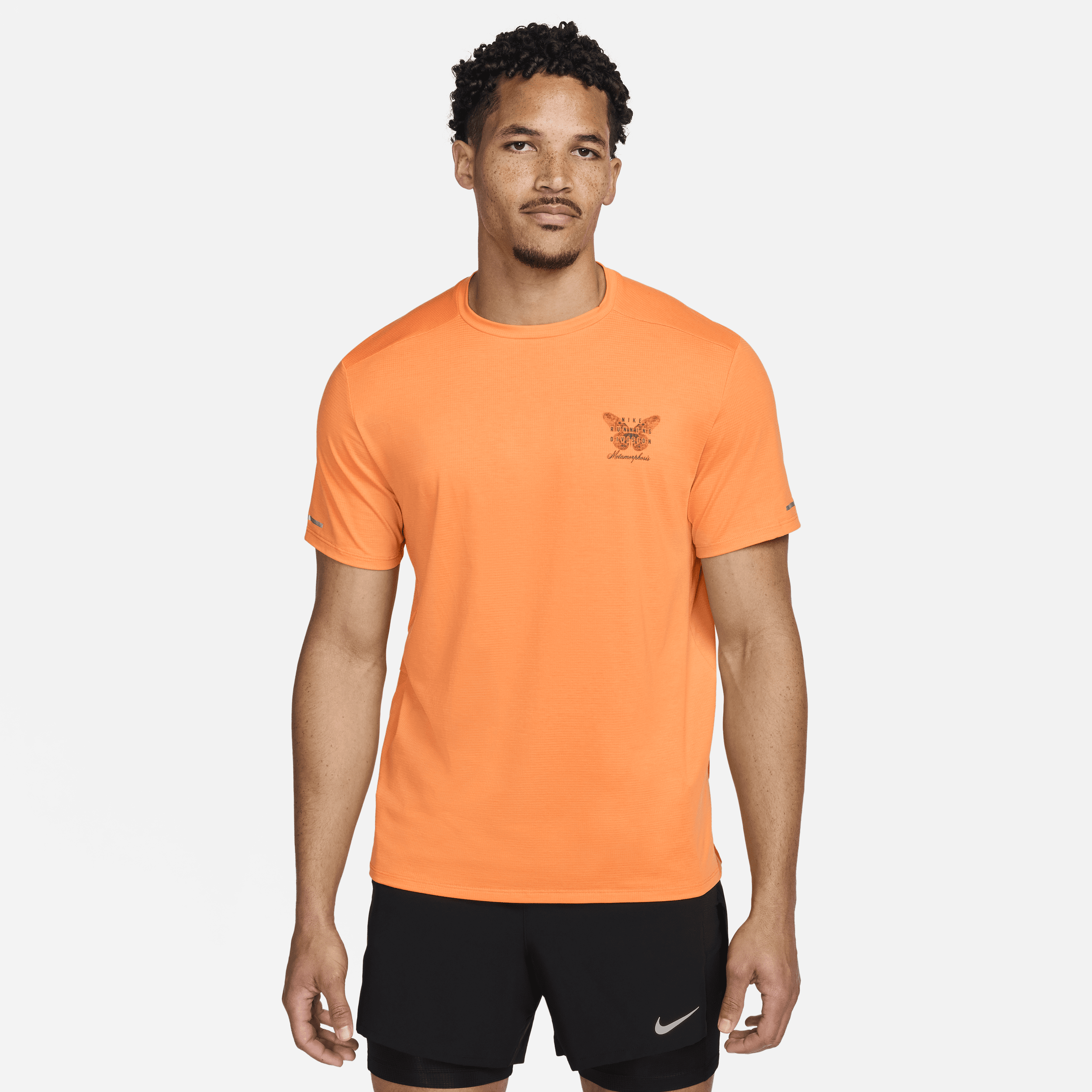 Shop Nike Men's Rise 365 Running Division Dri-fit Running Top In Orange