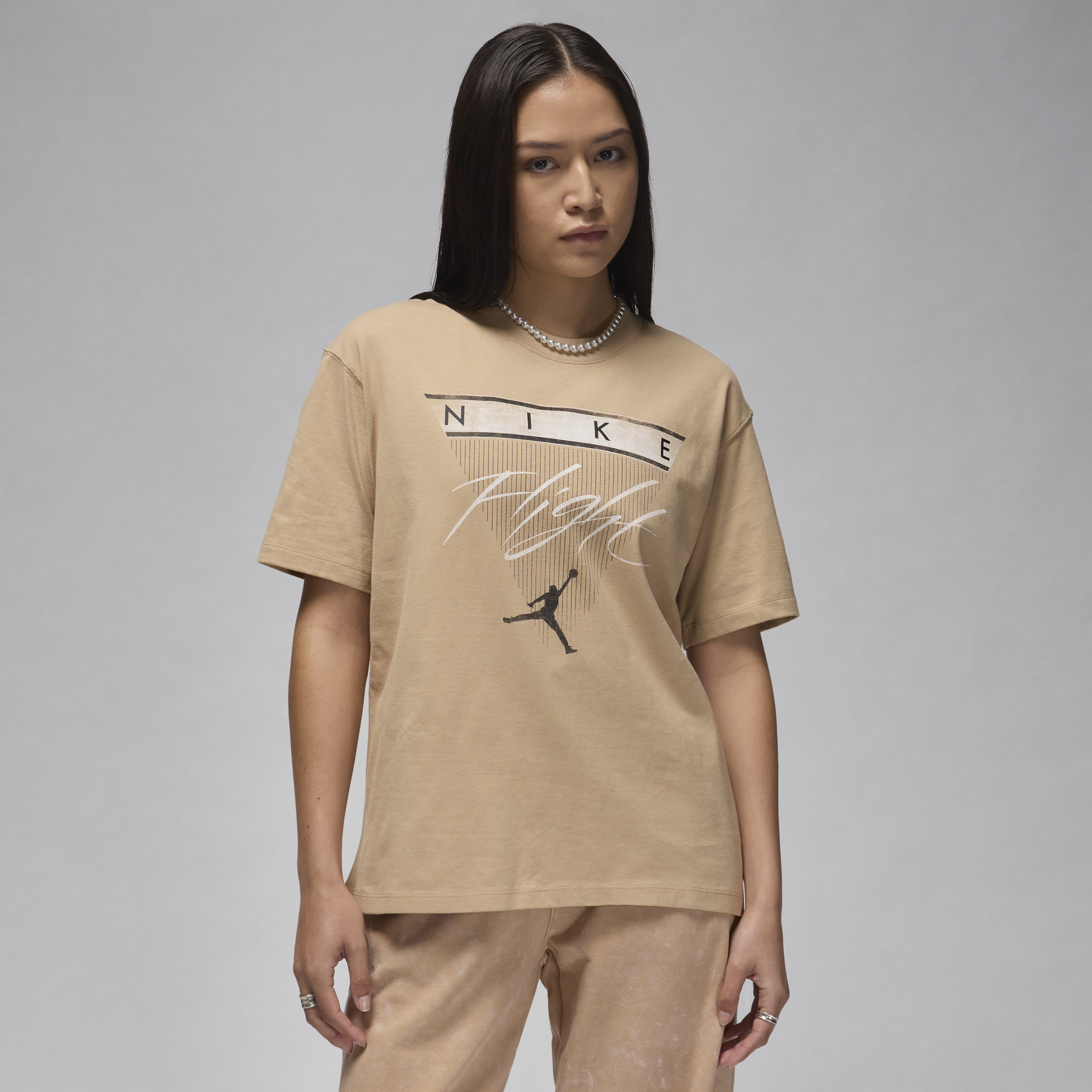 Shop Jordan Women's  Flight Heritage Graphic T-shirt In Brown
