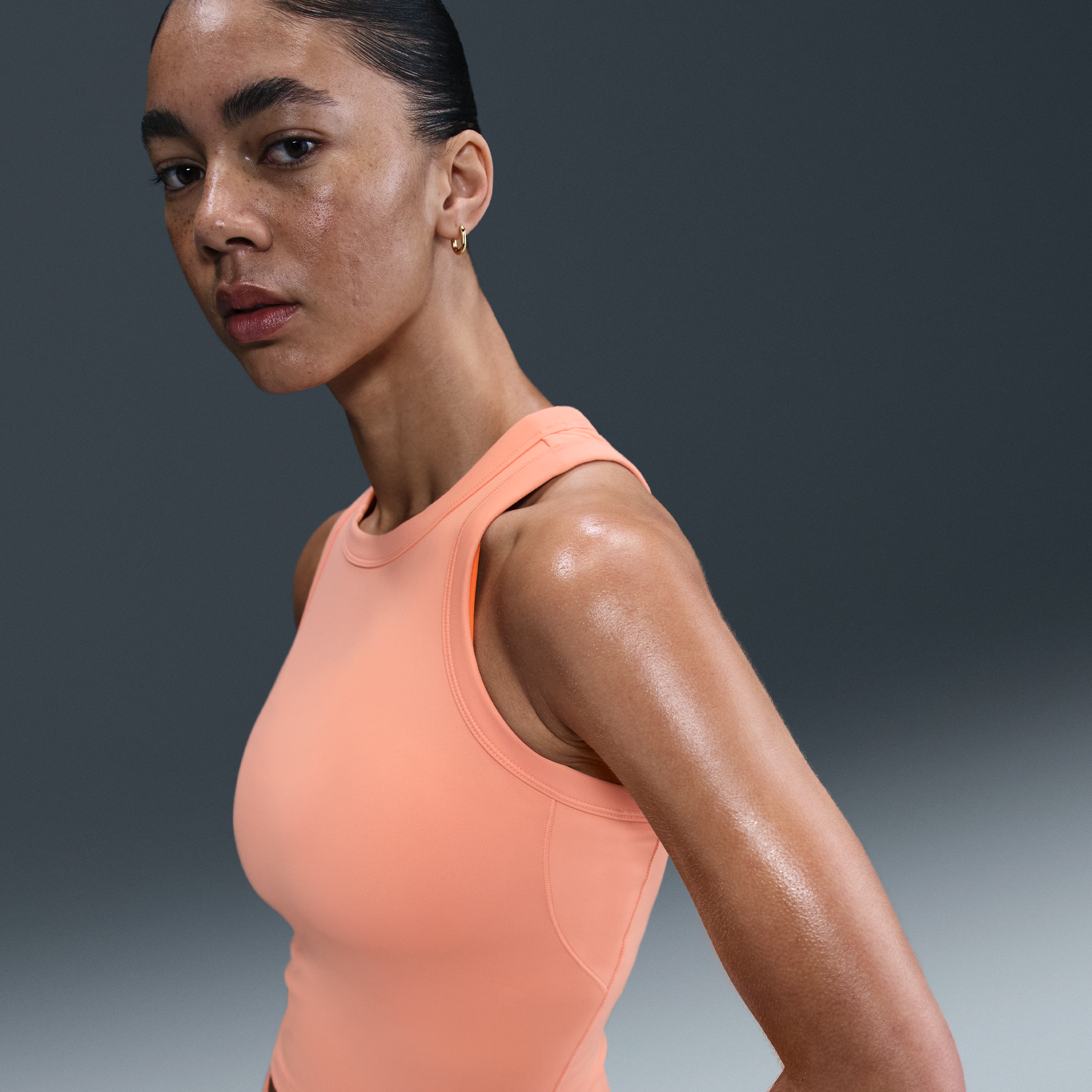 Nike Women's One Fitted Dri-fit Cropped Tank Top In Orange