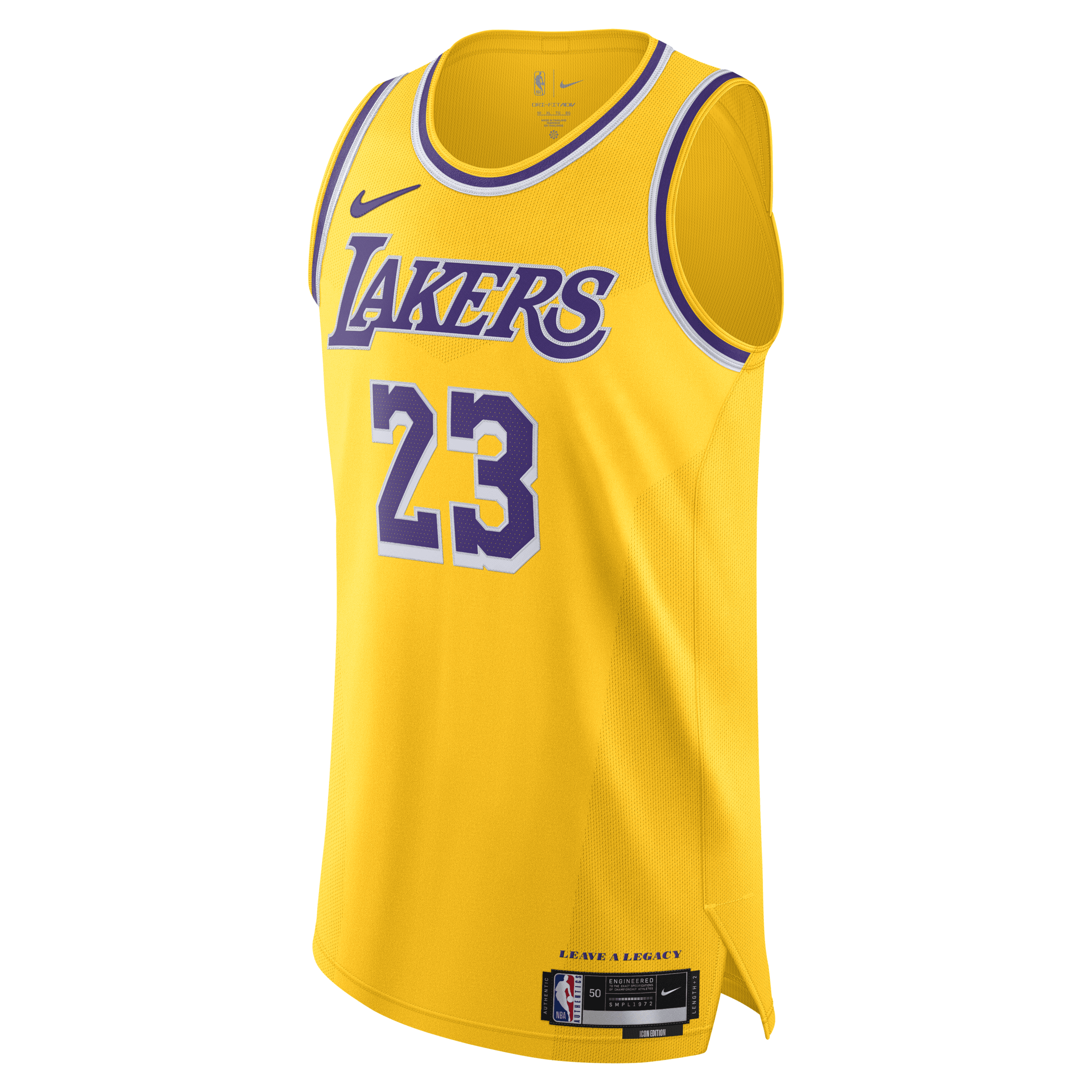 Shop Nike Los Angeles Lakers Icon Edition 2022/23  Men's Dri-fit Adv Nba Authentic Jersey In Yellow