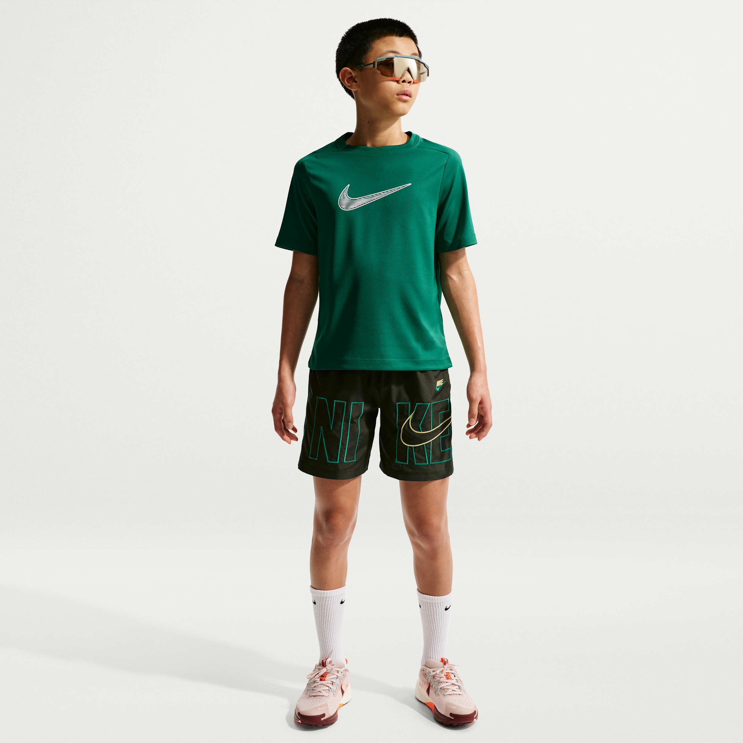 Nike Multi Big Kids' (Boys') Dri-FIT Training Shorts in Green | IR4929-355