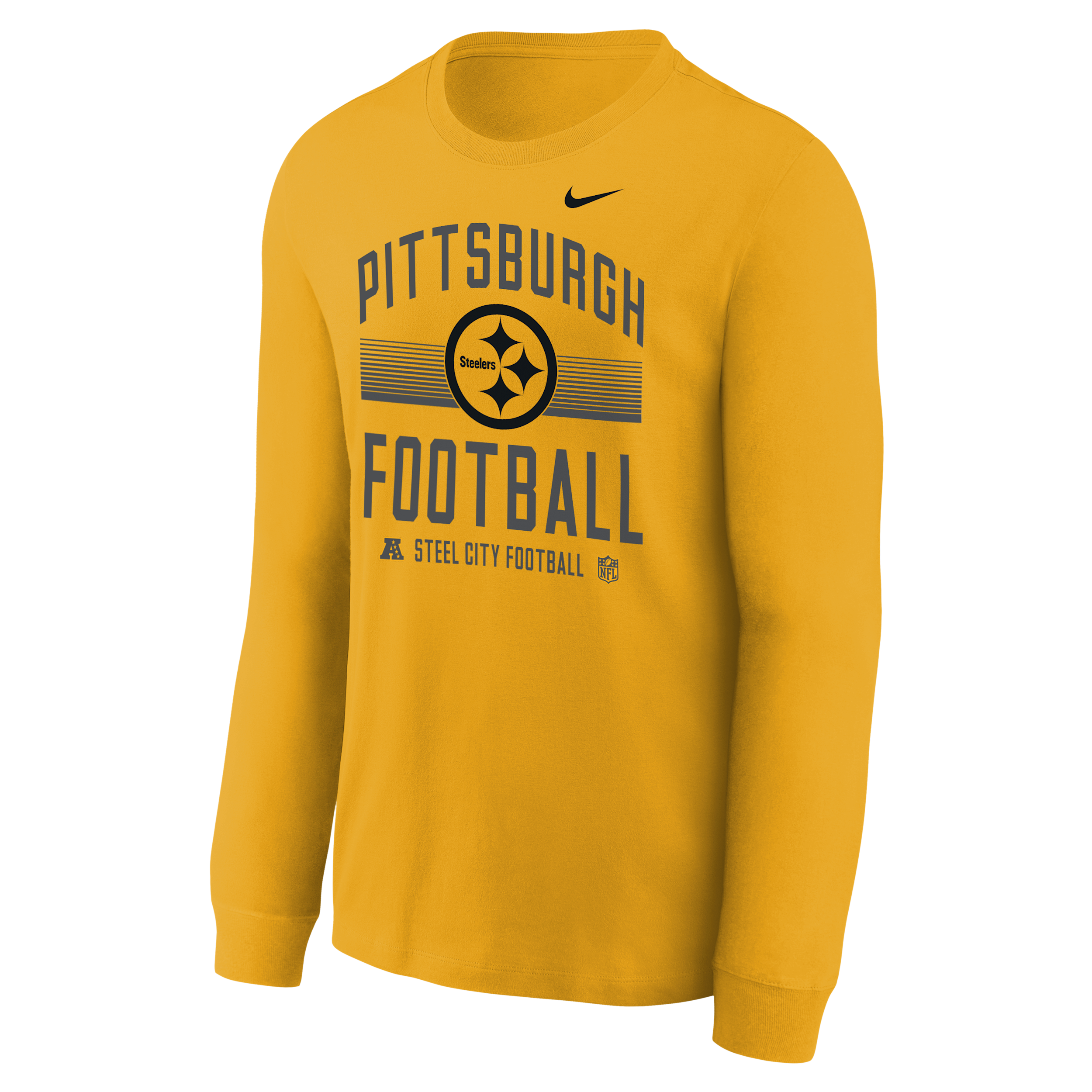 Pittsburgh Steelers Hometown Big Kids' Nike NFL Long-Sleeve T-Shirt in Brown | Z1B7NFQMSTE-NDZ