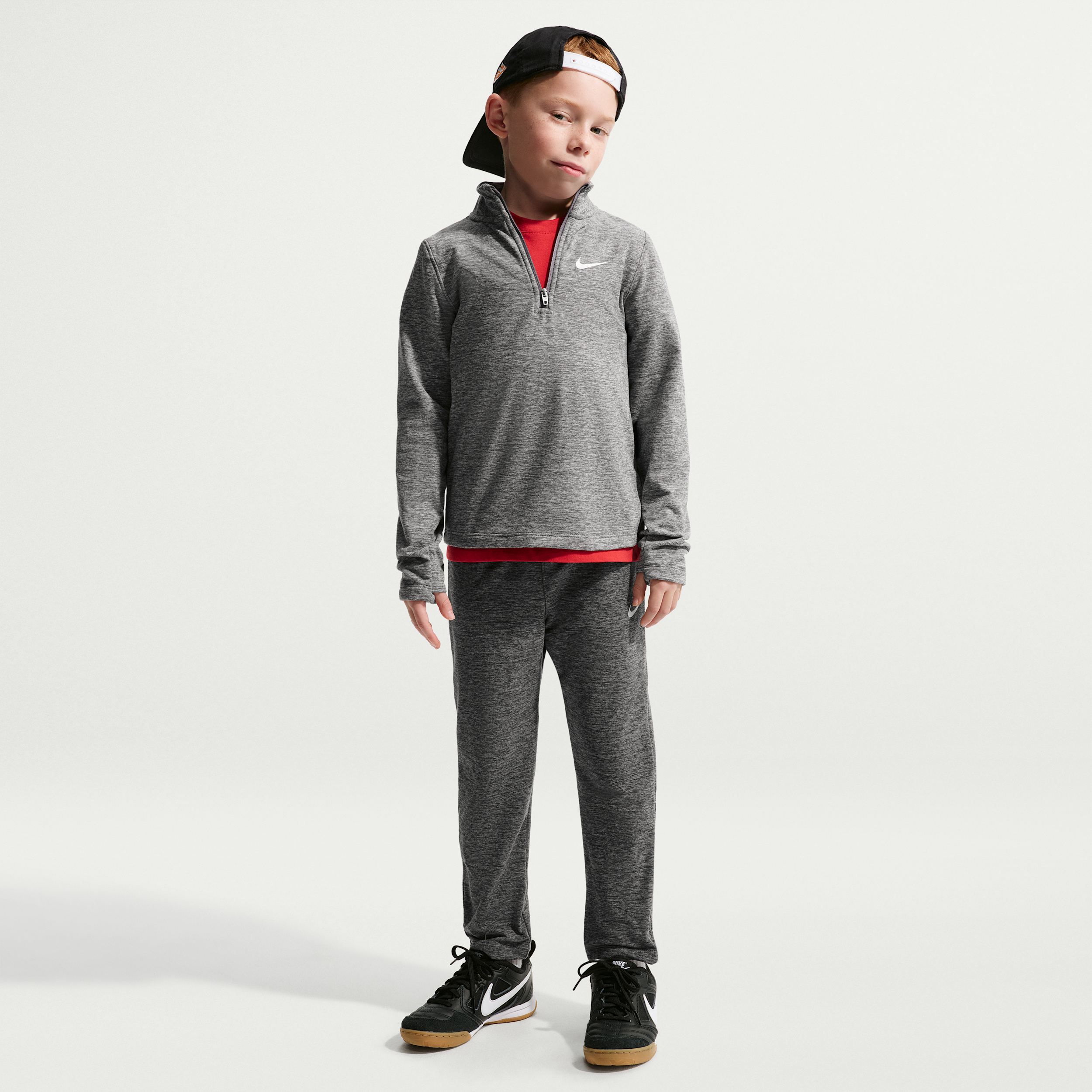 Nike Little Kids' Quarter-Zip Sunset 2-Piece Set in Black | 86N509-K0E