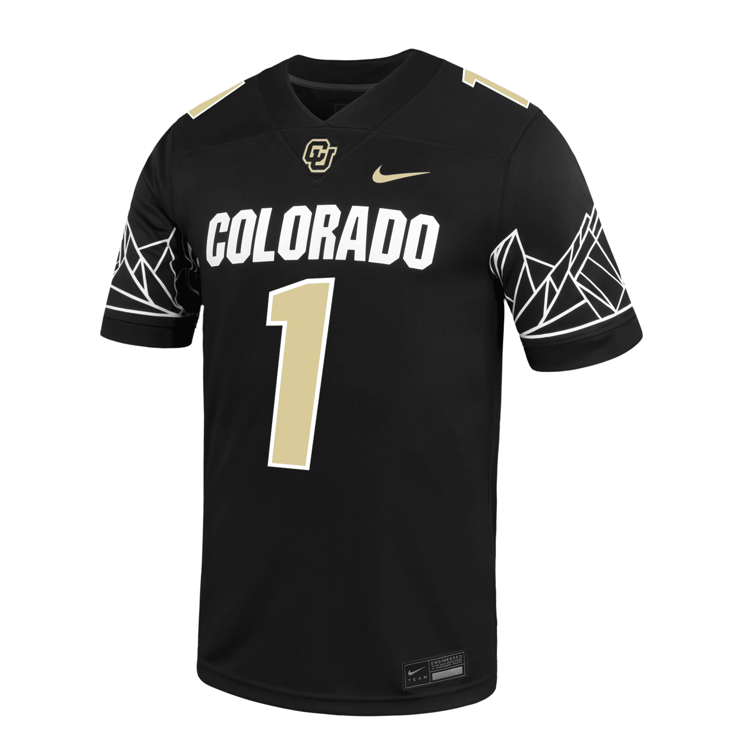 Nike Men's Colorado Buffaloes #1 Black Dri-FIT Replica Home Football Jersey, XXL