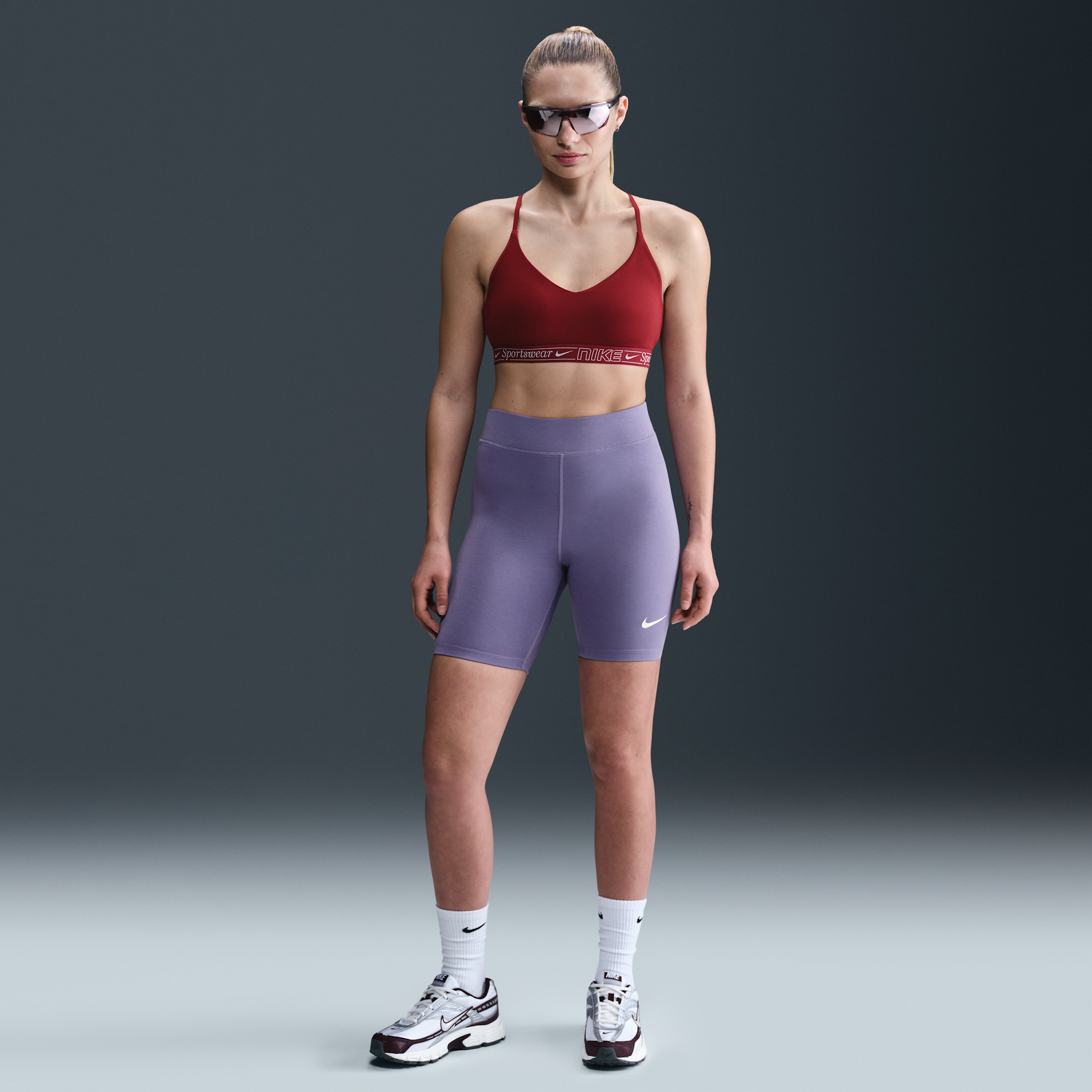 Nike Women's Sportswear Classic High-waisted 8" Biker Shorts In Purple