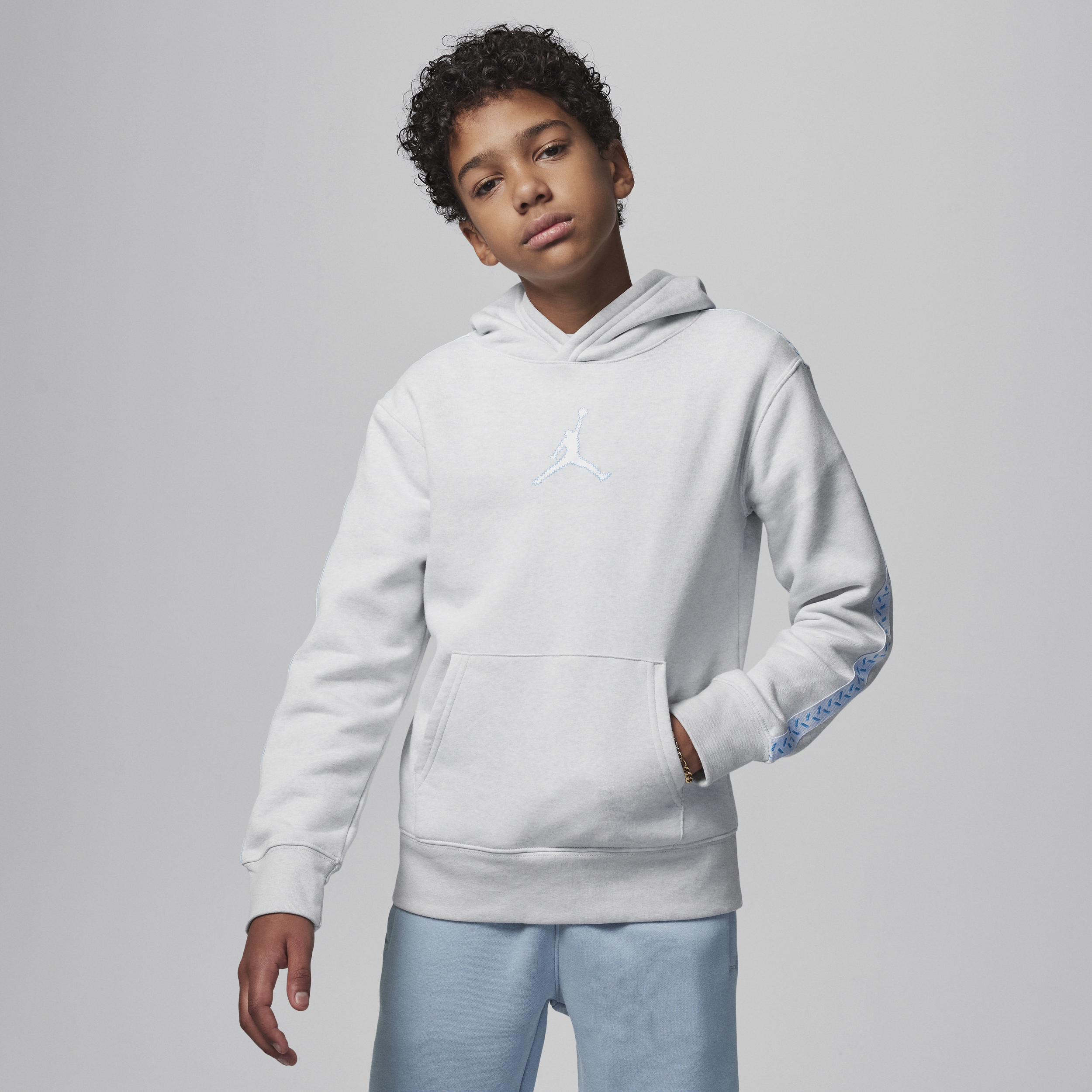 Shop Jordan Mj Flight Mvp Big Kids' Pullover Hoodie In Grey