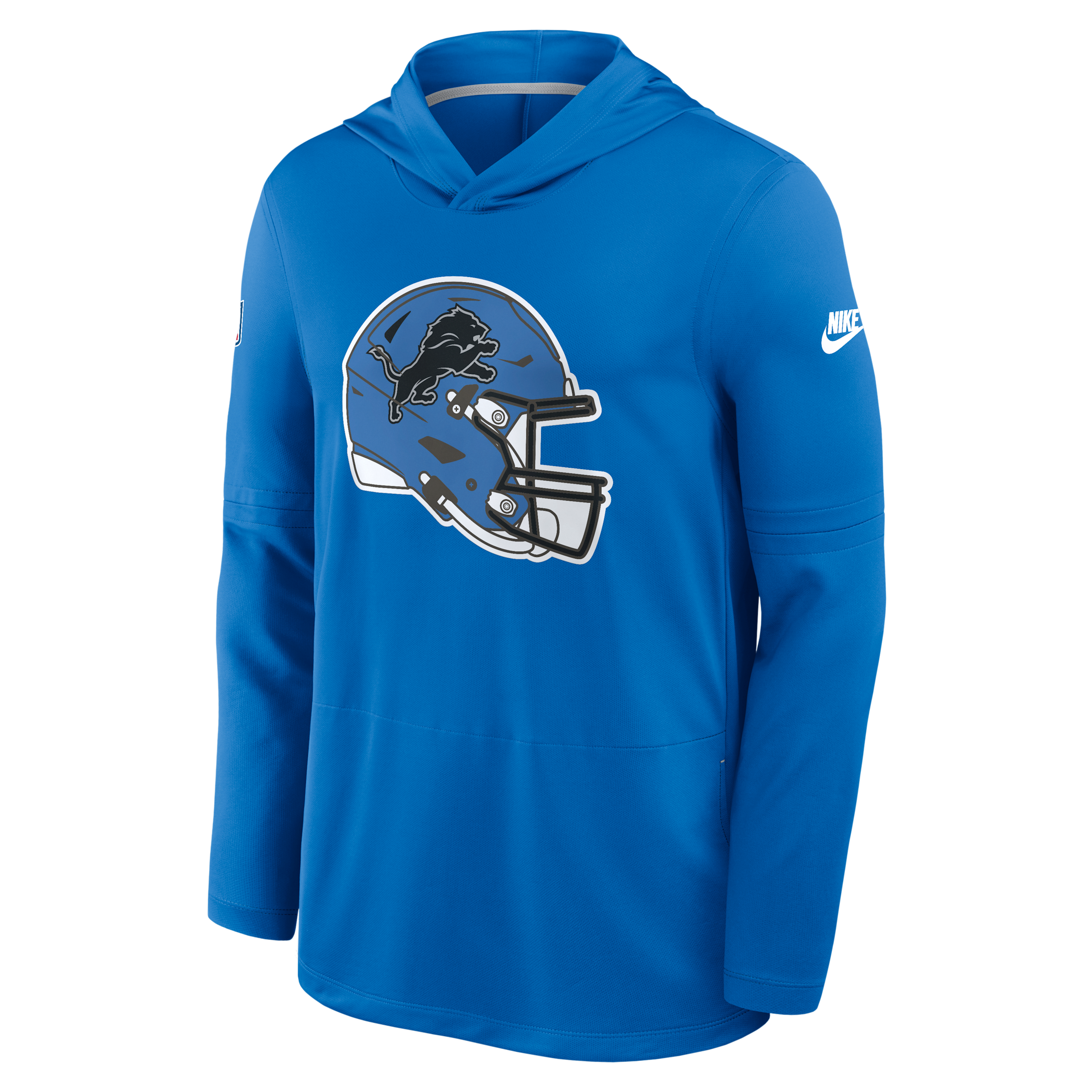 Men's Nike Blue Detroit Lions Sideline Alternate Lightweight Long Sleeve Hooded Dri-FIT T-Shirt