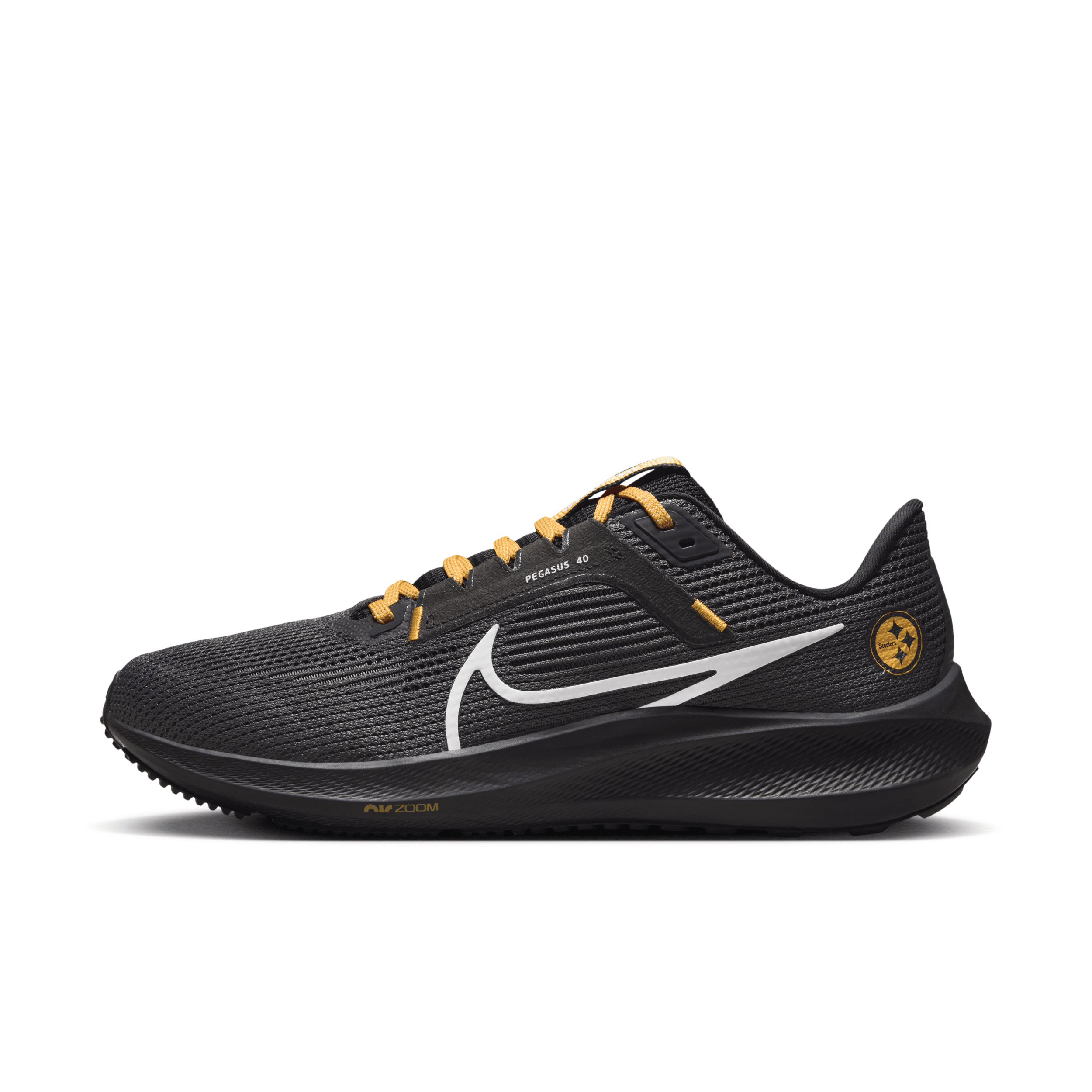 Nike Men's Pegasus 40 (nfl Pittsburgh Steelers) Road Running Shoes In Grey