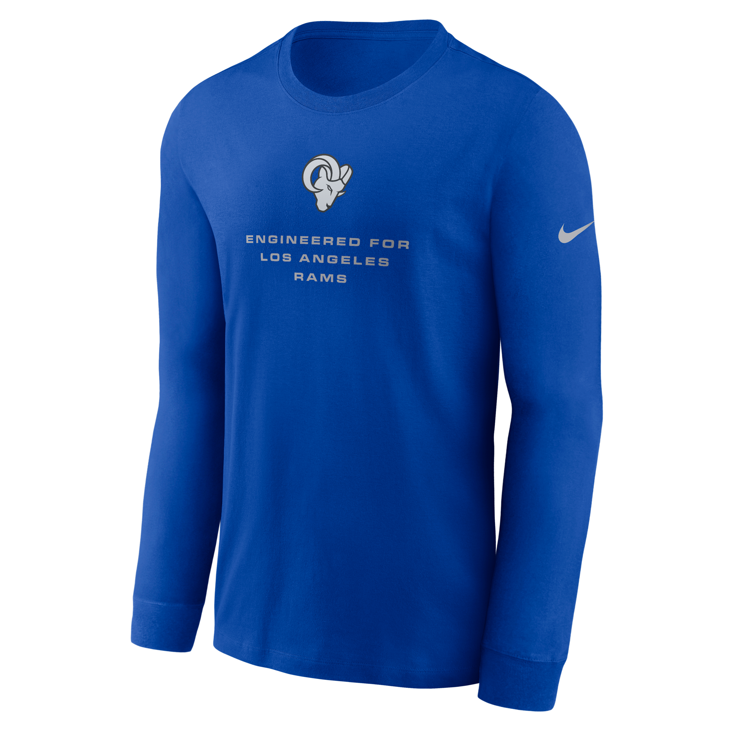 Los Angeles Rams Team Issue Nike Men's Dri-FIT NFL Long-Sleeve T-Shirt in Blue | 02EW4EV9X-ZSZ