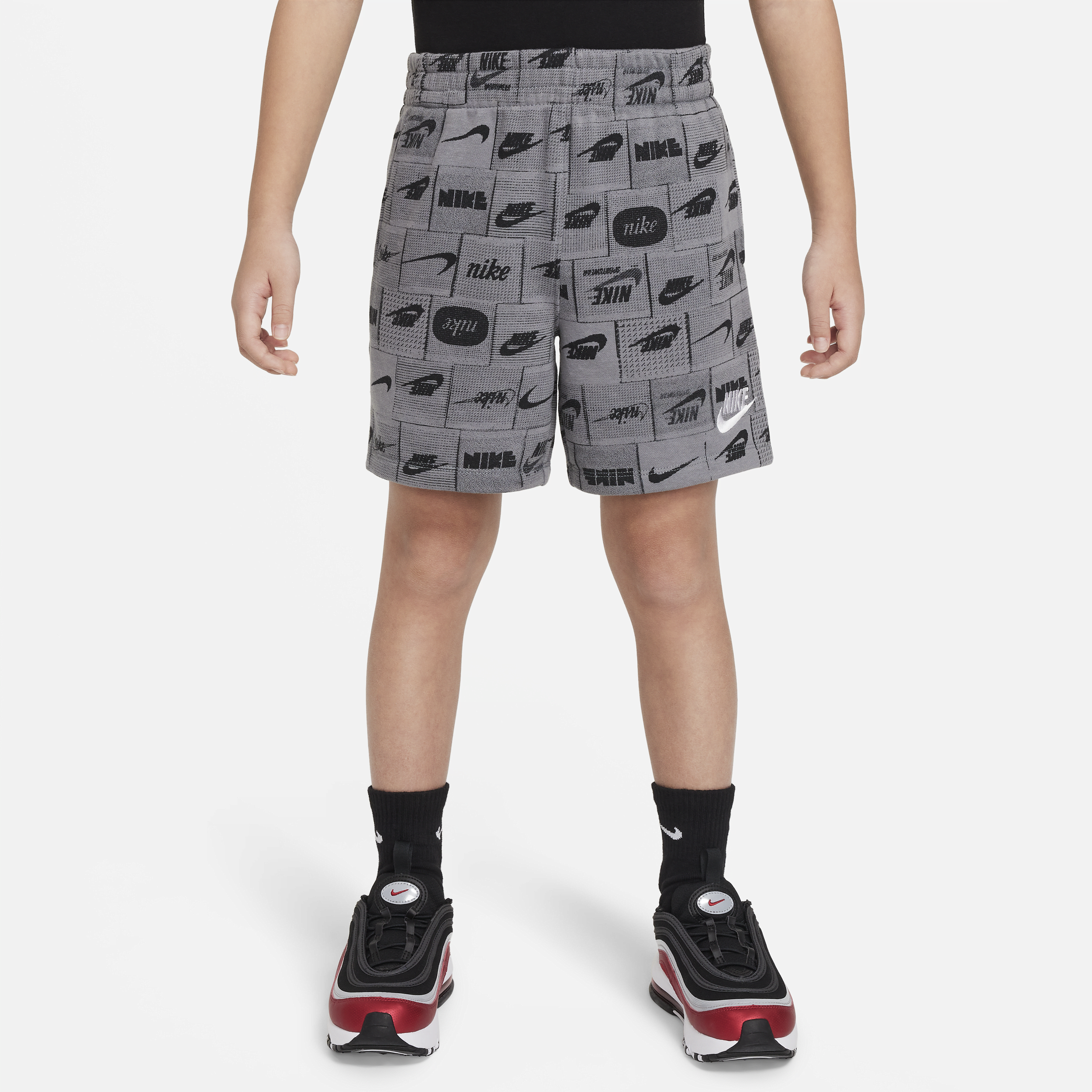 Shop Nike Sportswear Club Little Kids' Printed Shorts In Grey