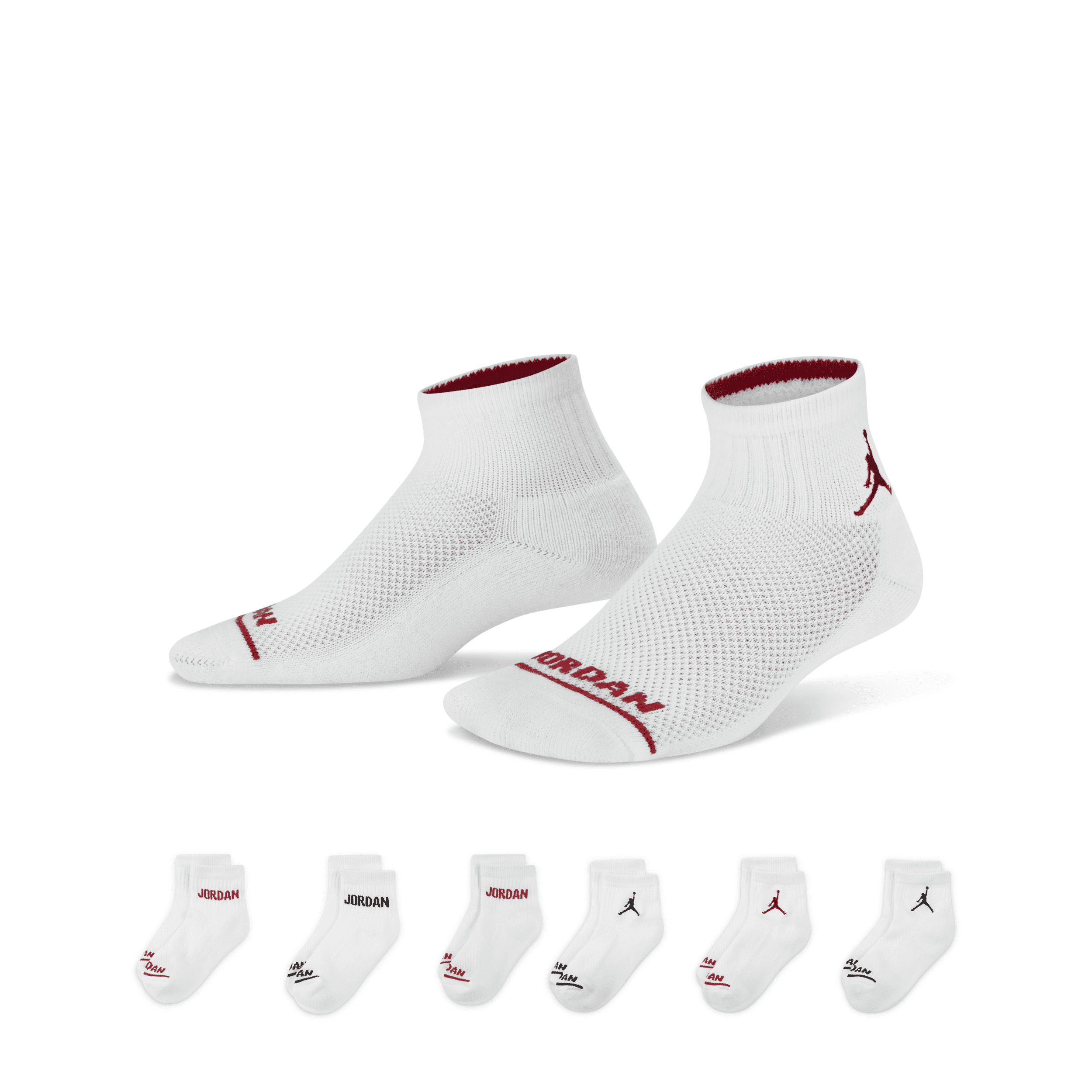 Jordan Babies' Legend Kids' Ankle Socks Box Set (6-pairs) In White