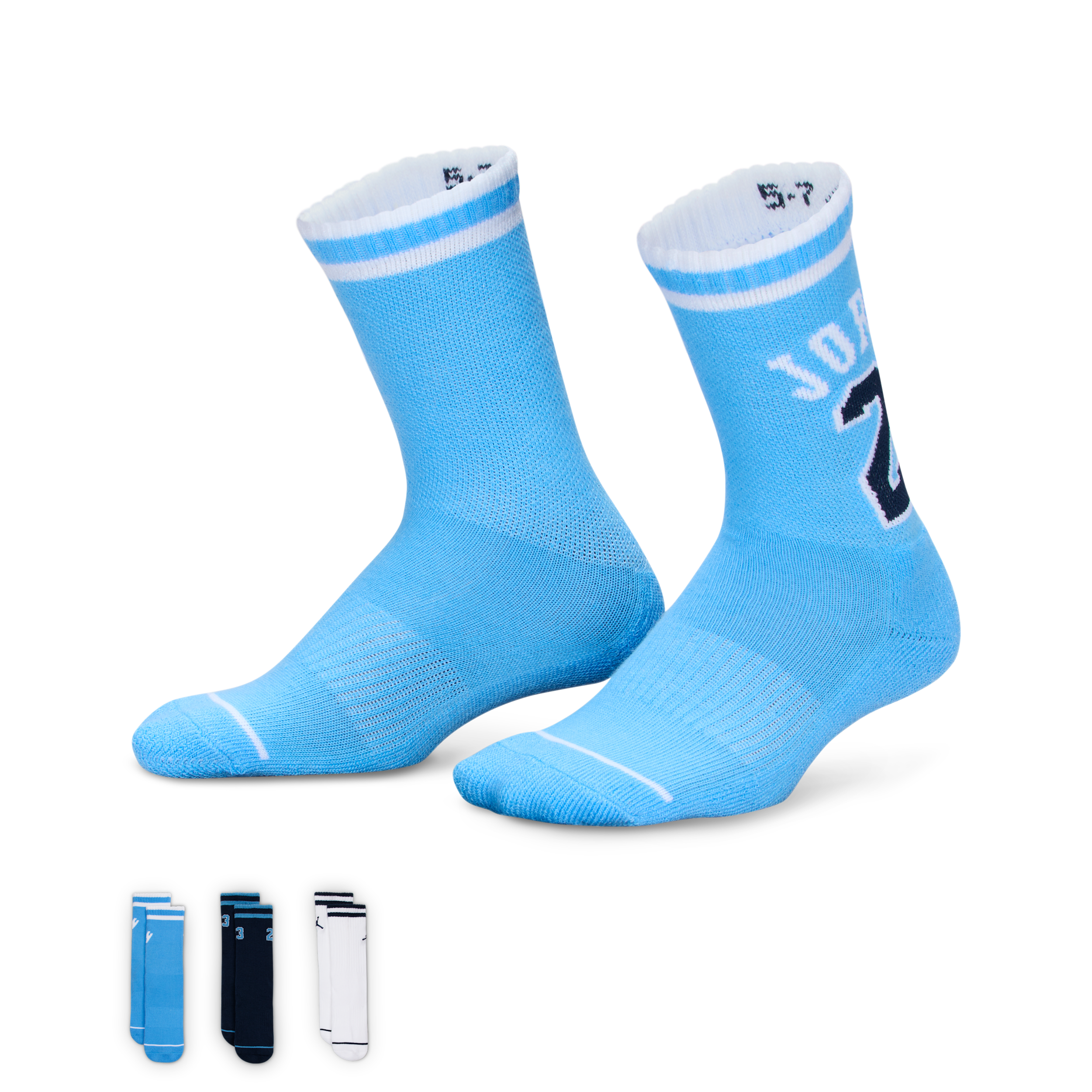 Jordan Big Kids' Varsity Jersey Crew Socks (3 Pairs) In Blue