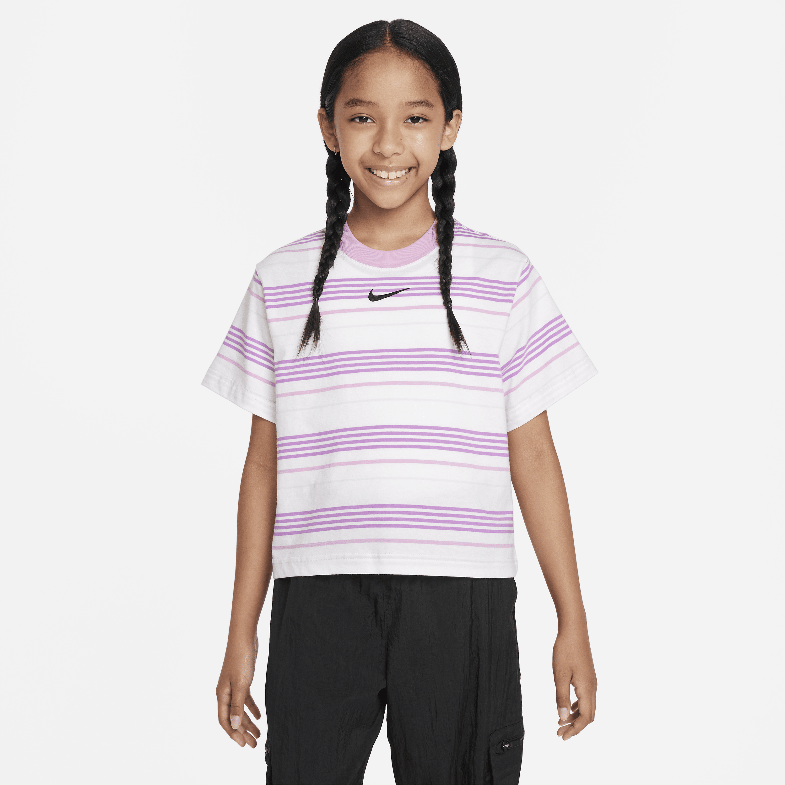 Nike Sportswear Essentials+ Big Kids' (girls') Boxy T-shirt In White