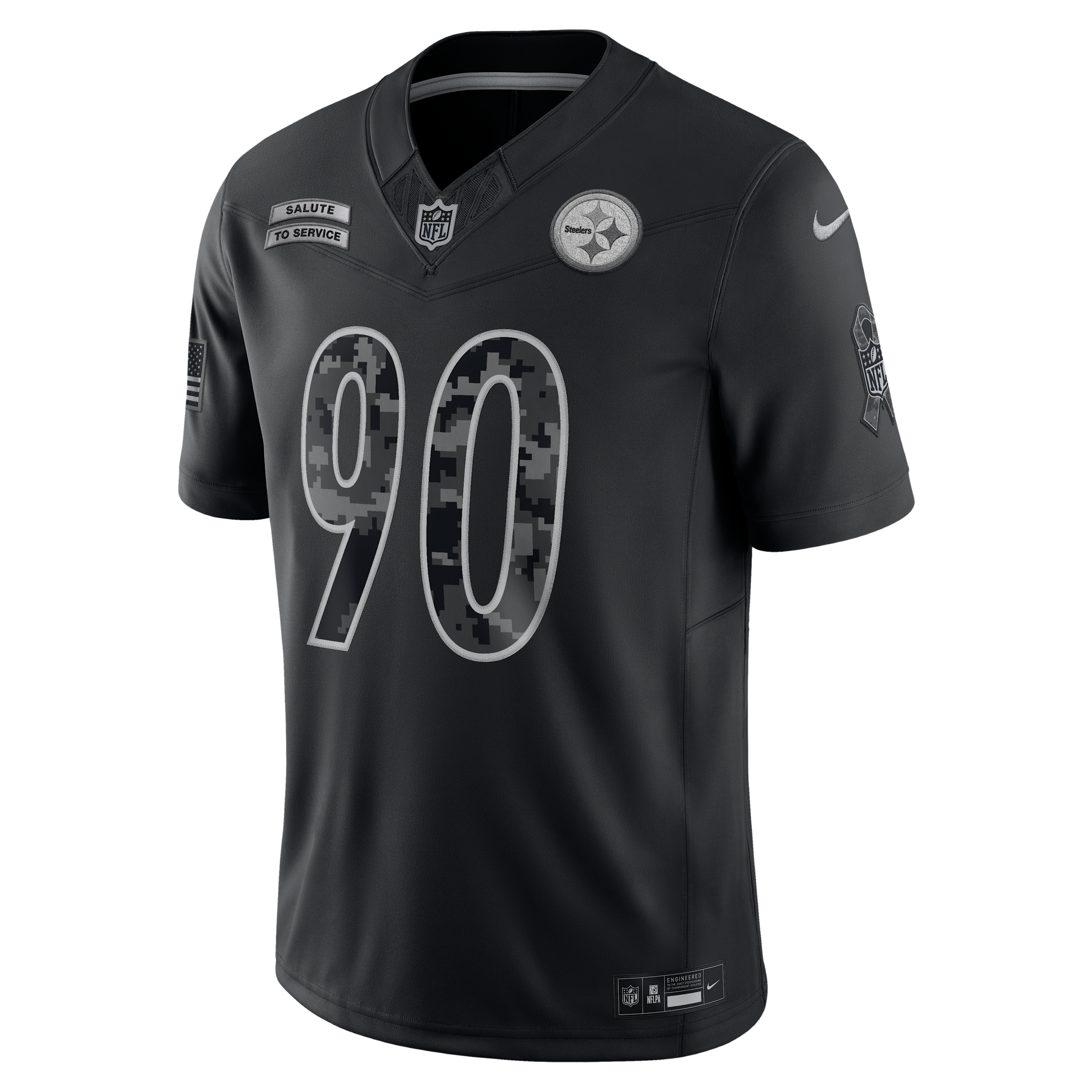 T.J. Watt Pittsburgh Steelers Salute to Service Nike Men's Dri-FIT NFL Limited Jersey in Black | SSLM00AF3S-ZTQ
