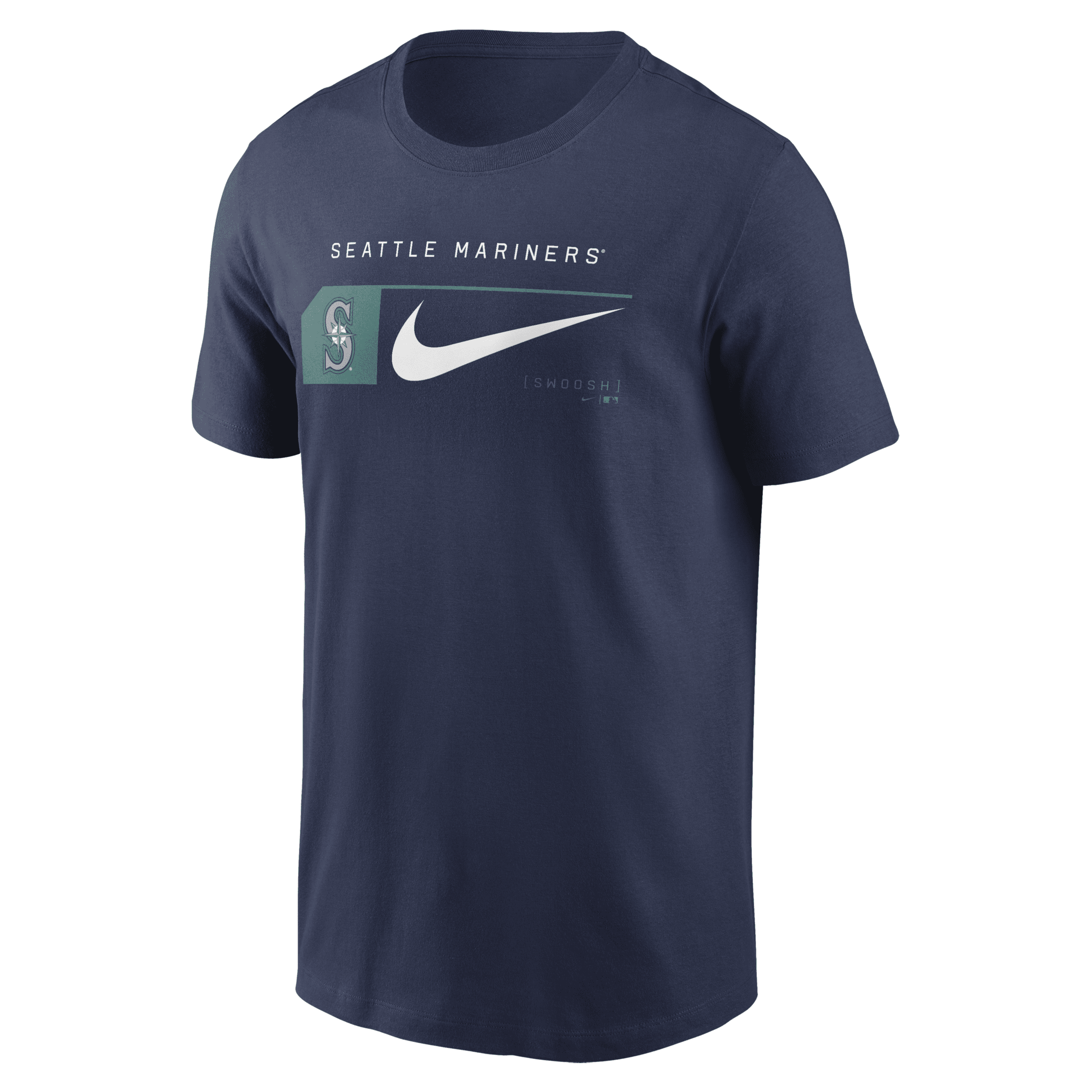 Shop Nike Seattle Mariners Team Swoosh Lockup  Men's Mlb T-shirt In Blue