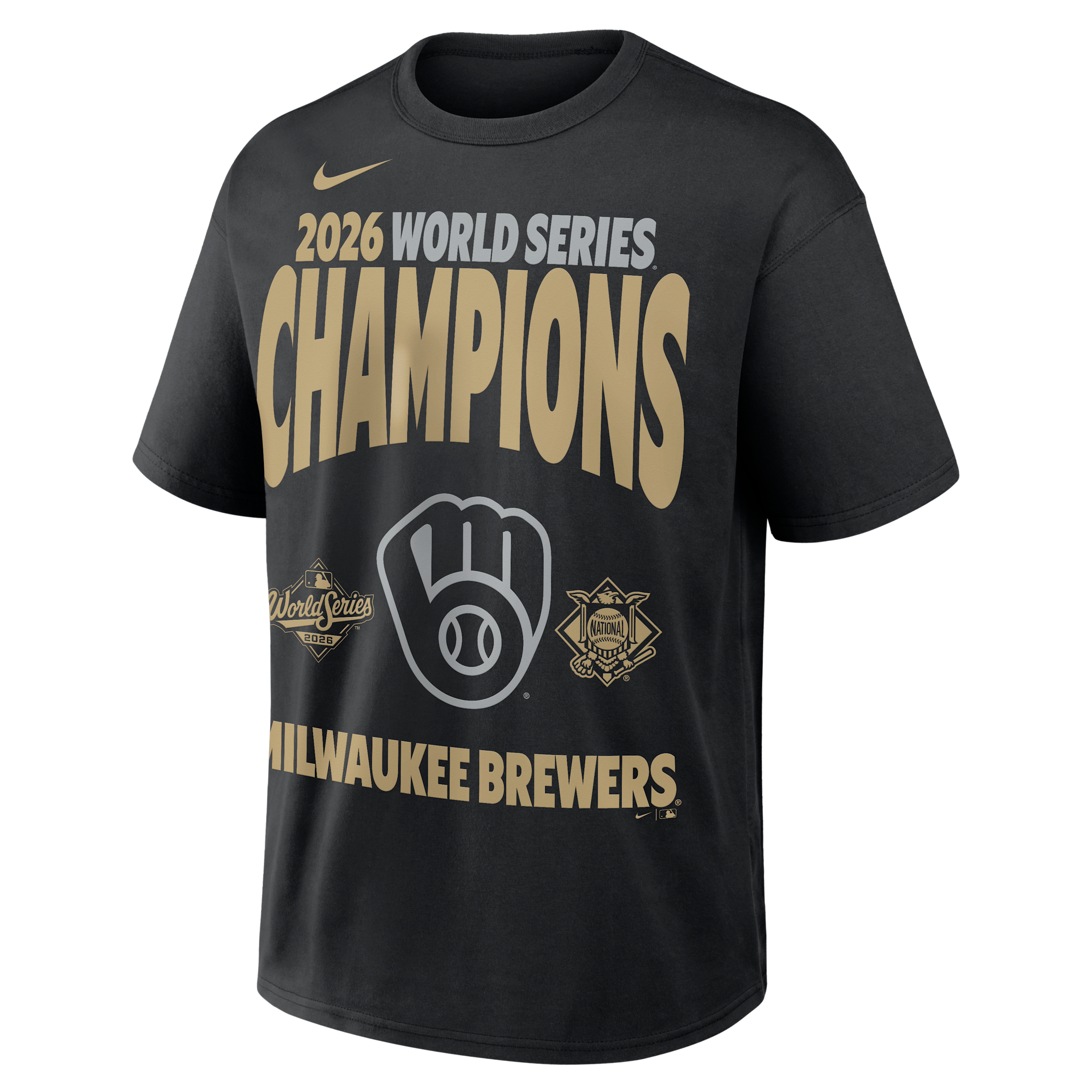 Milwaukee Brewers 2026 World Series Champions Max90 Nike Men's MLB T-Shirt in Black | 04T600AMZW-7FL