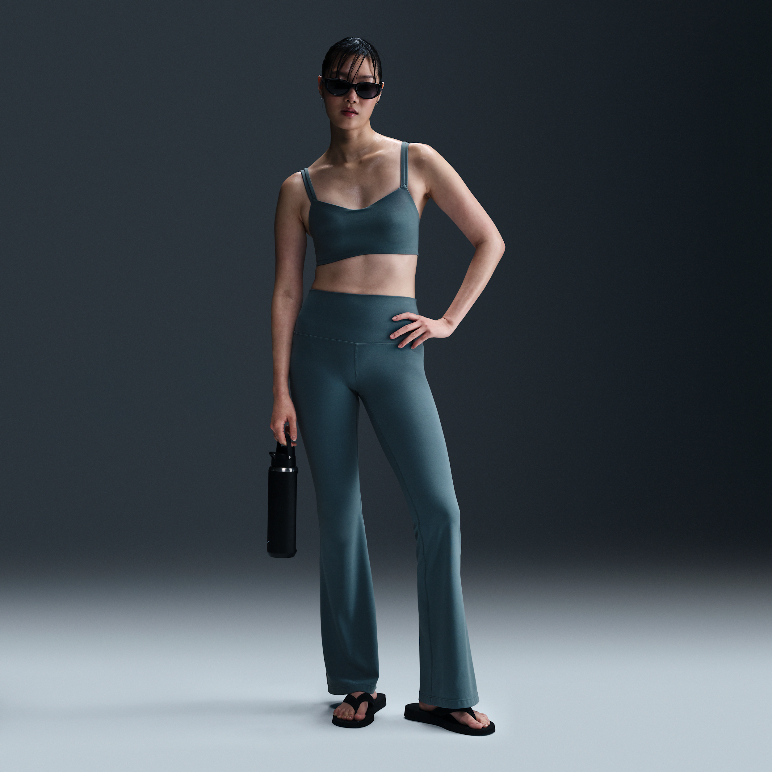 Nike Women's Zenvy High-waisted Flared Leggings In Blue