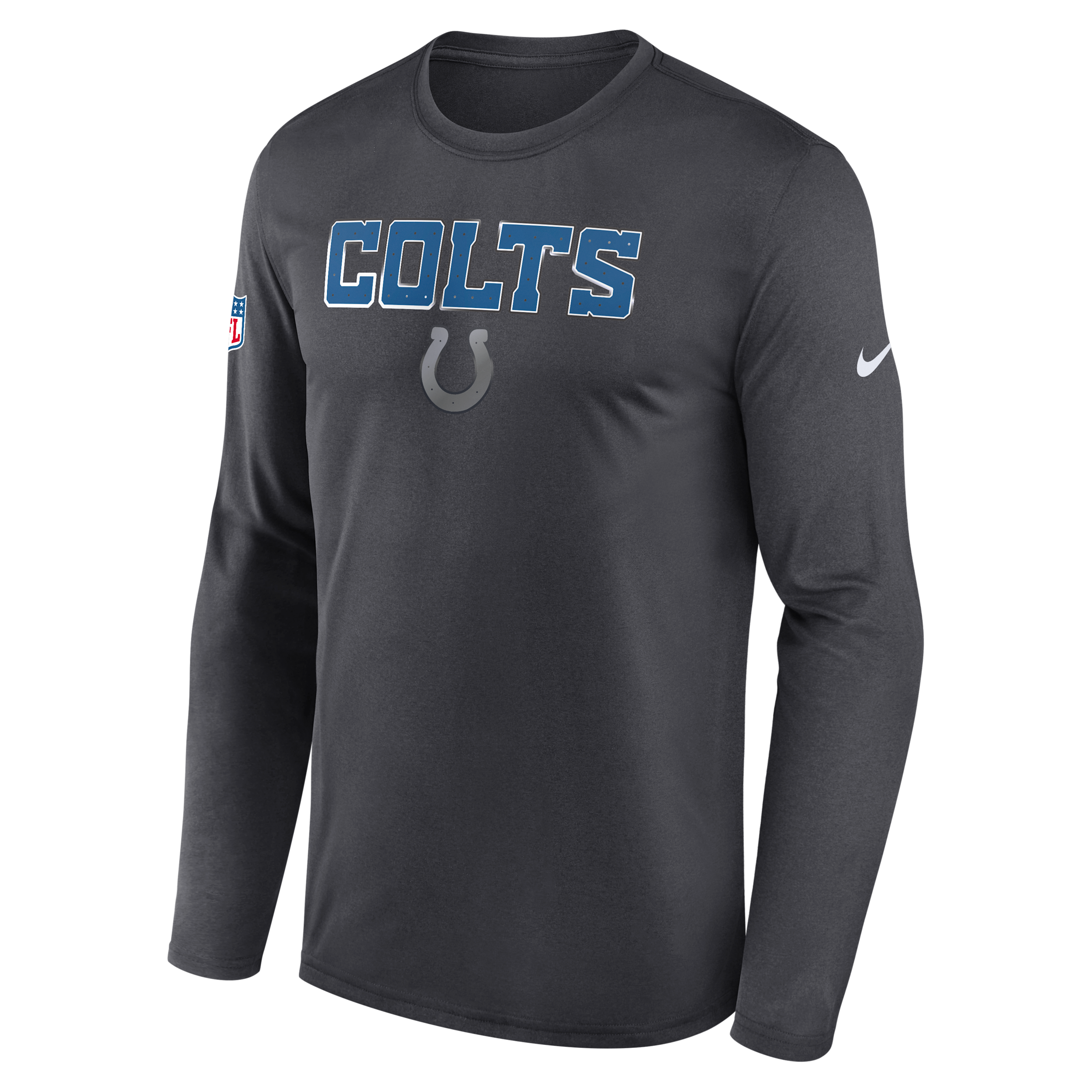 Indianapolis Colts Rivalries Collection Sideline Legend Nike Men's Dri-FIT NFL Long-Sleeve T-Shirt in Grey | 02TJ06F98-X5L