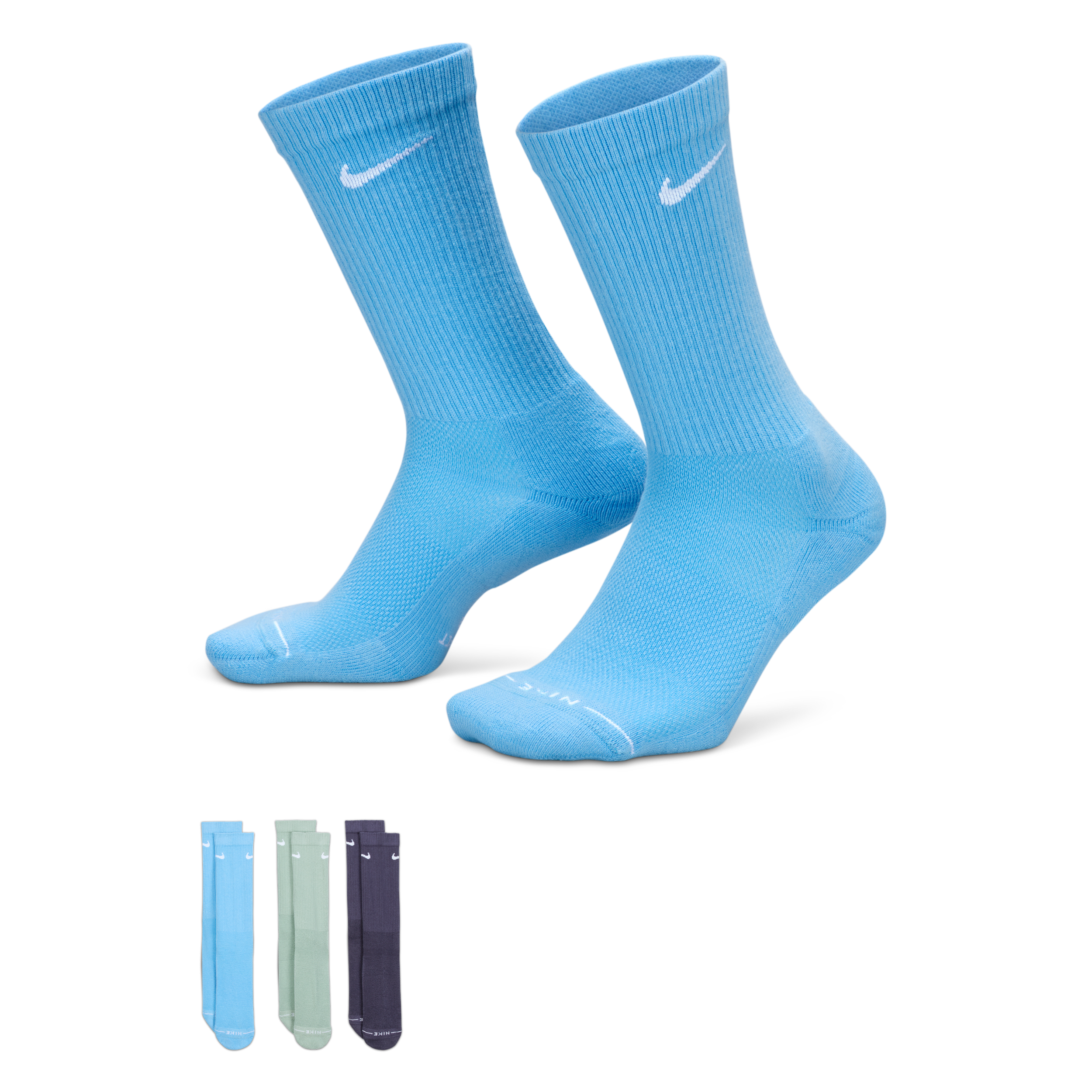 Nike Unisex Everyday Elevated Crew Socks (3 Pairs) in Multicolor | HQ4335-911